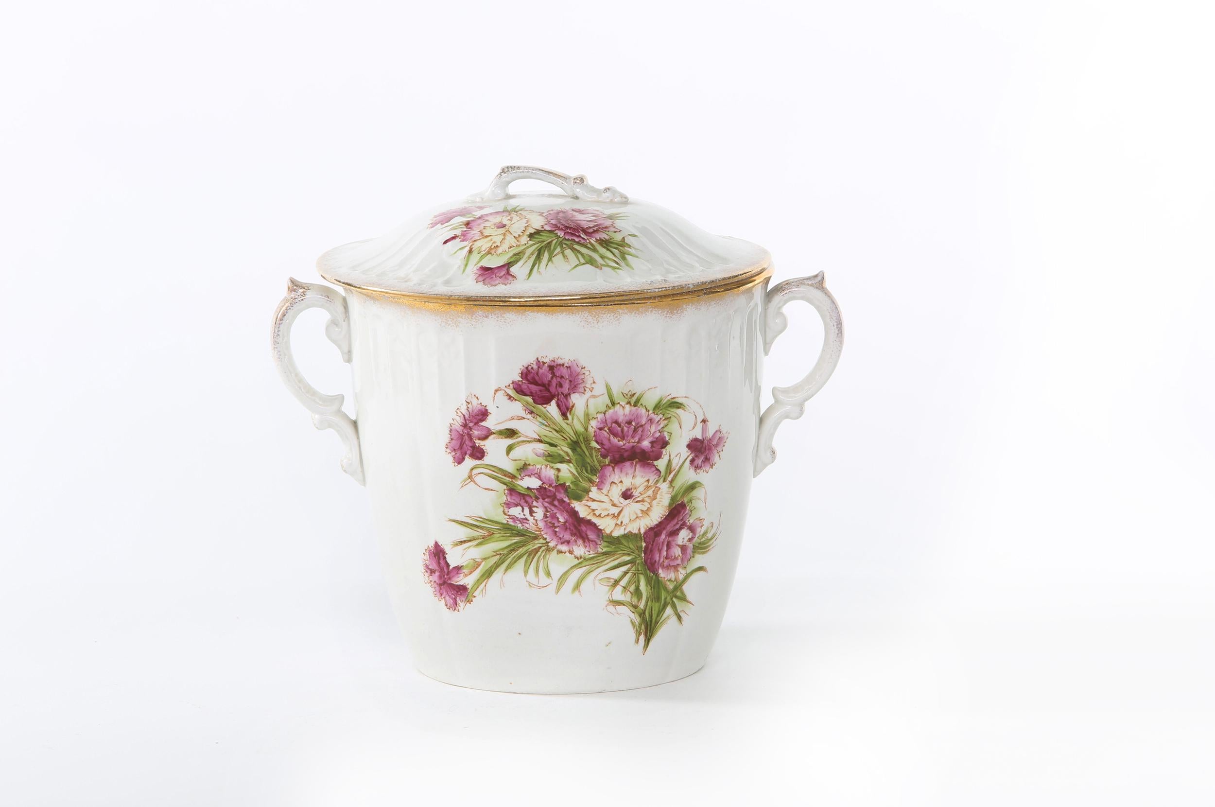 19th Century English Porcelain Lidded Pot 3