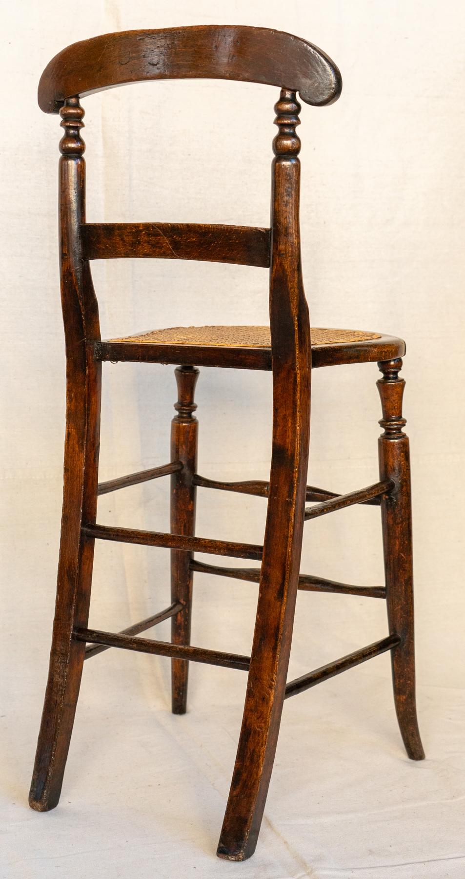 Cane 19th Century English Posture/Discipline Chair, Circa 1860 For Sale