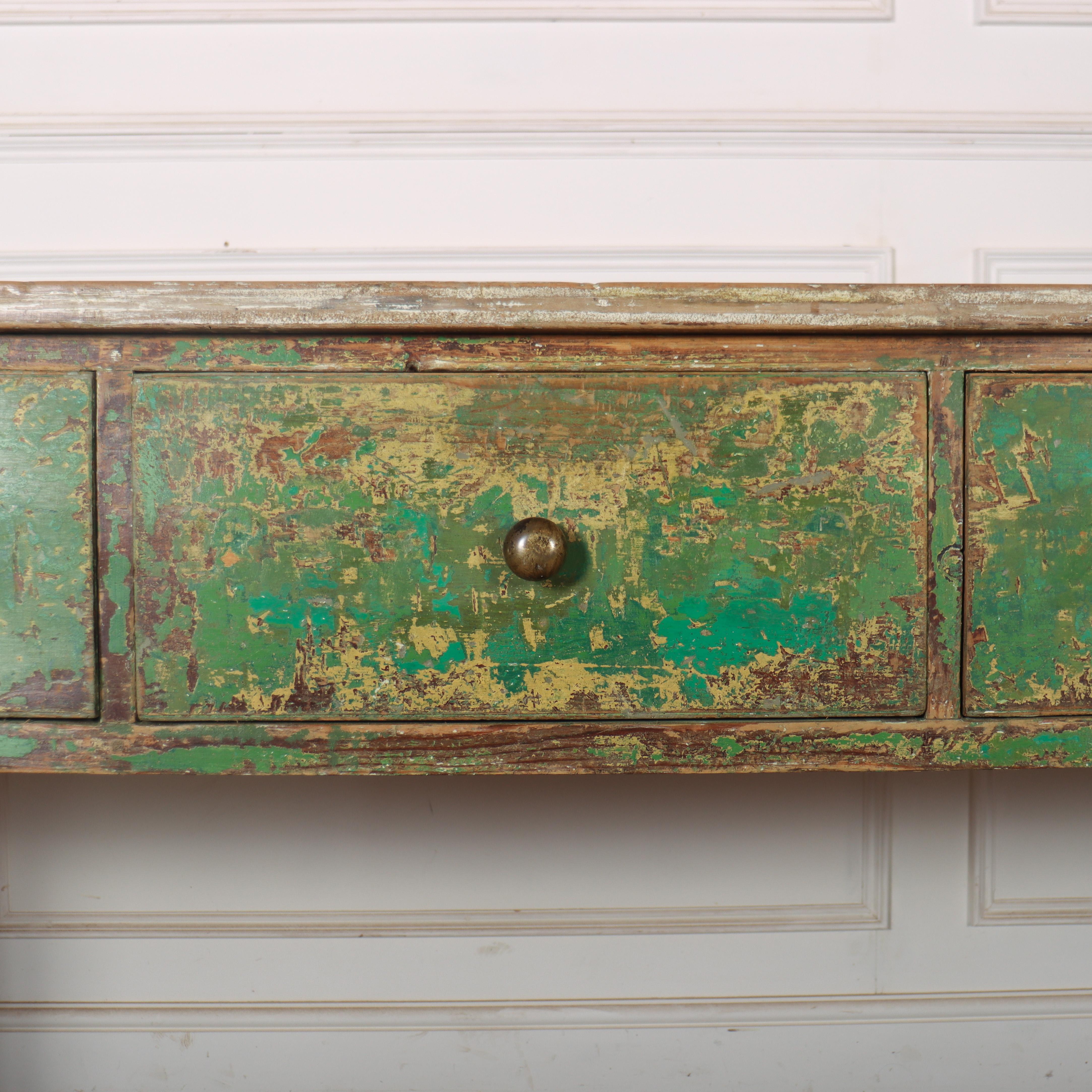 Painted 19th Century English Potboard Dresser Base