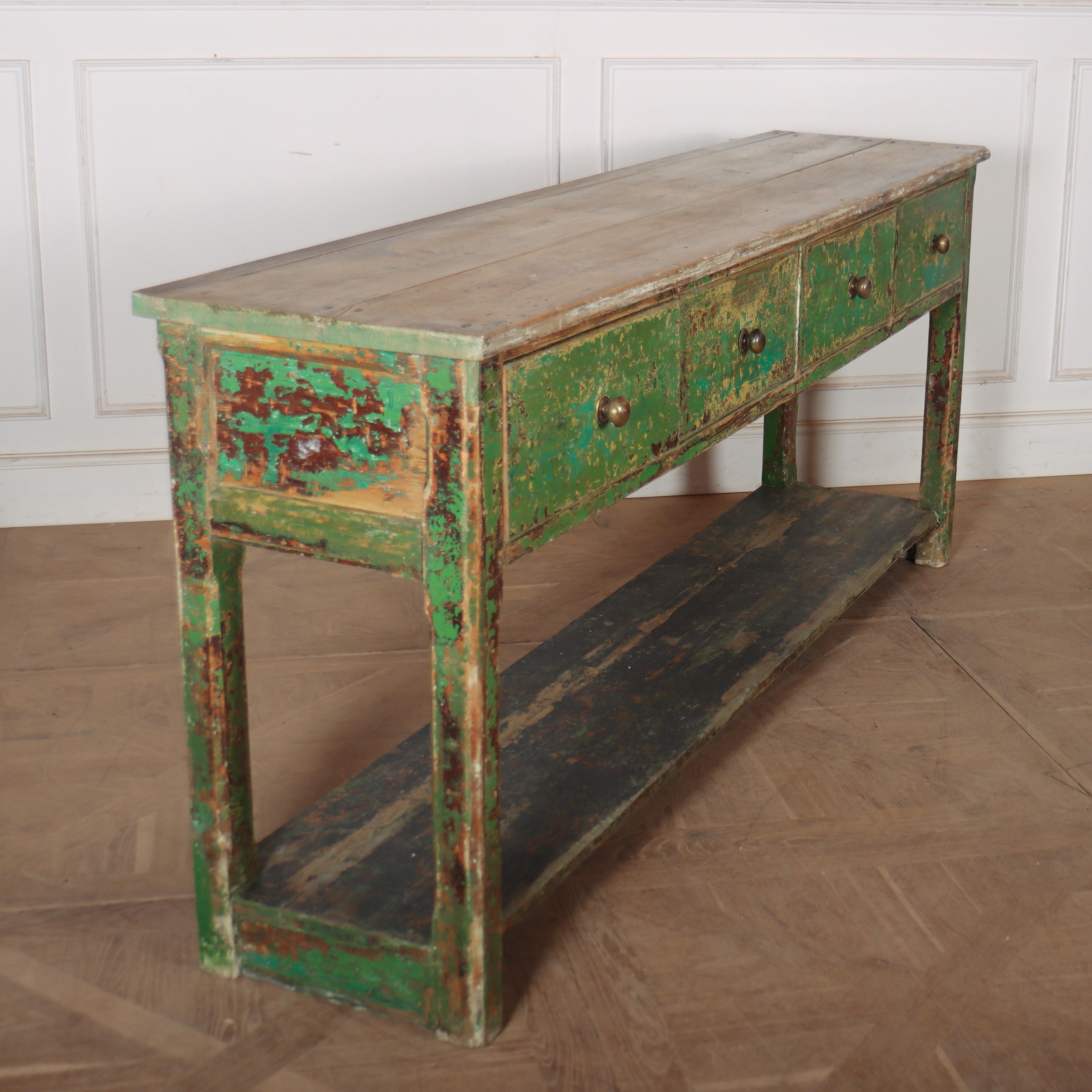 19th Century English Potboard Dresser Base 2