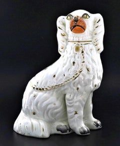 19th Century English Pottery Yorkshire Dog Sculpture, Staffordshire, England