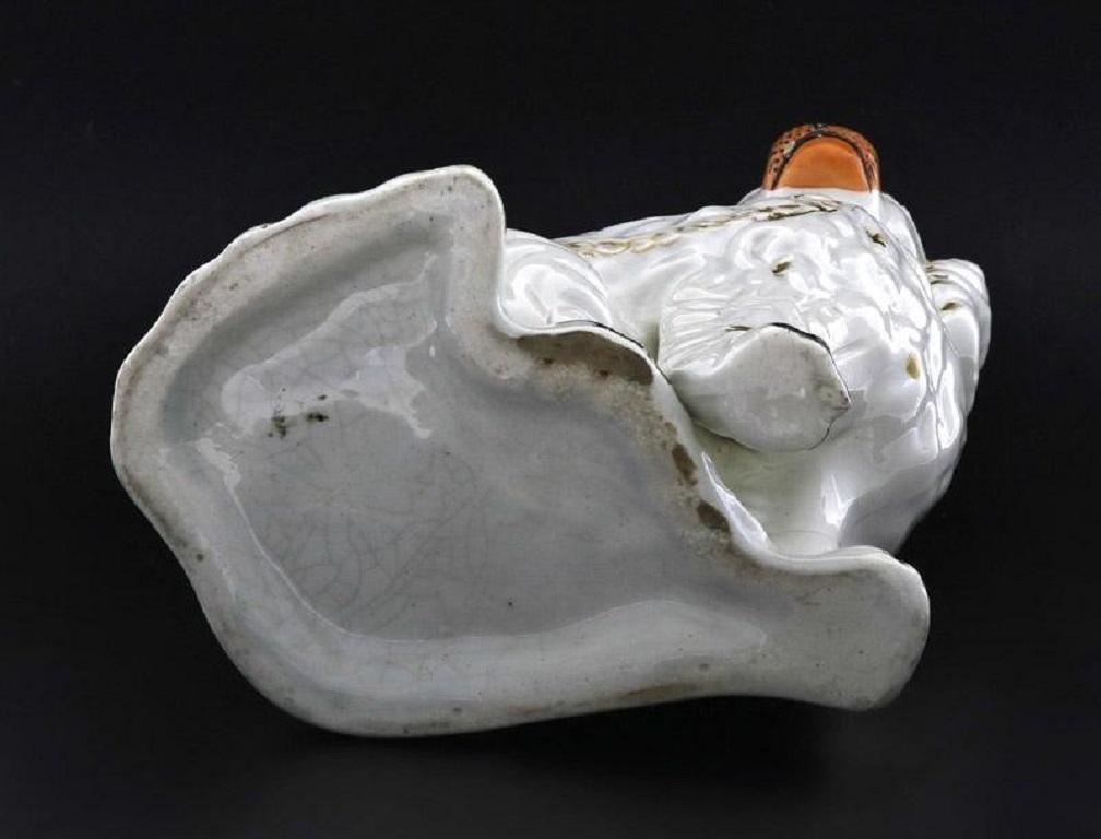 19th Century English Pottery Yorkshire Dog Sculpture, Staffordshire, England For Sale 4