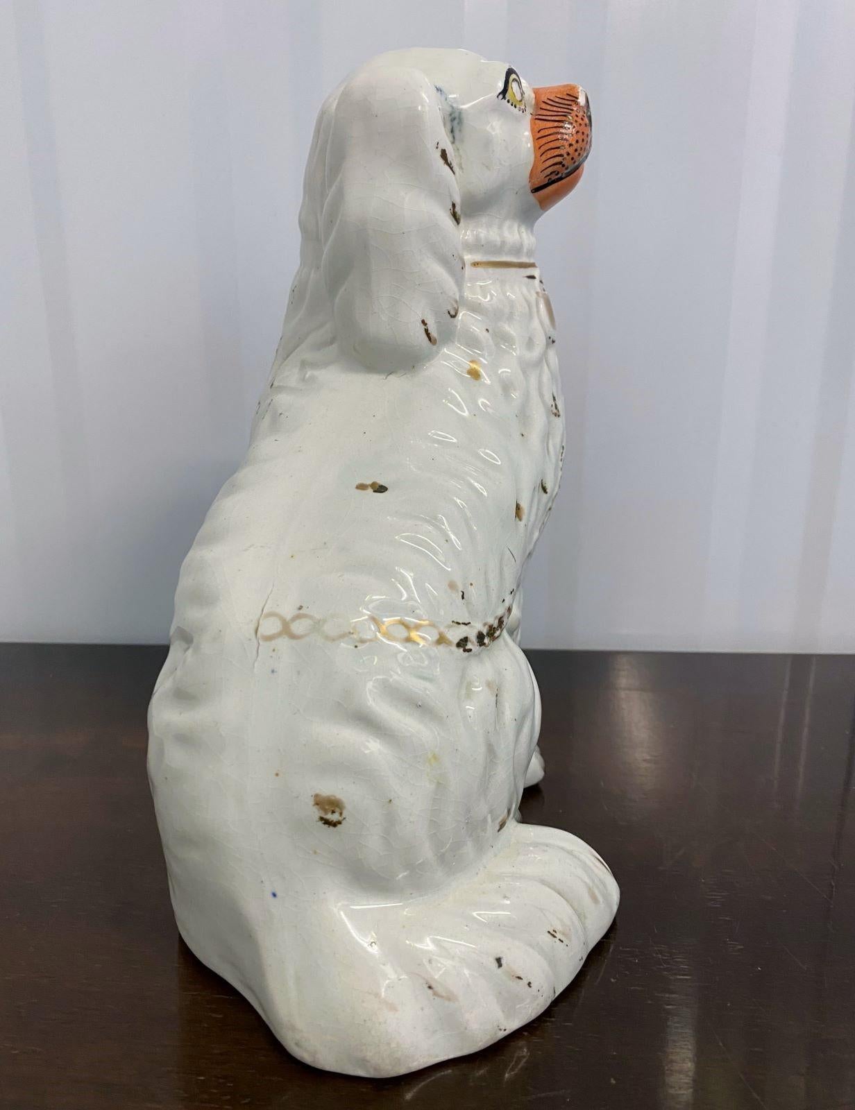 19th Century English Pottery Yorkshire Dog Sculpture, Staffordshire, England For Sale 2