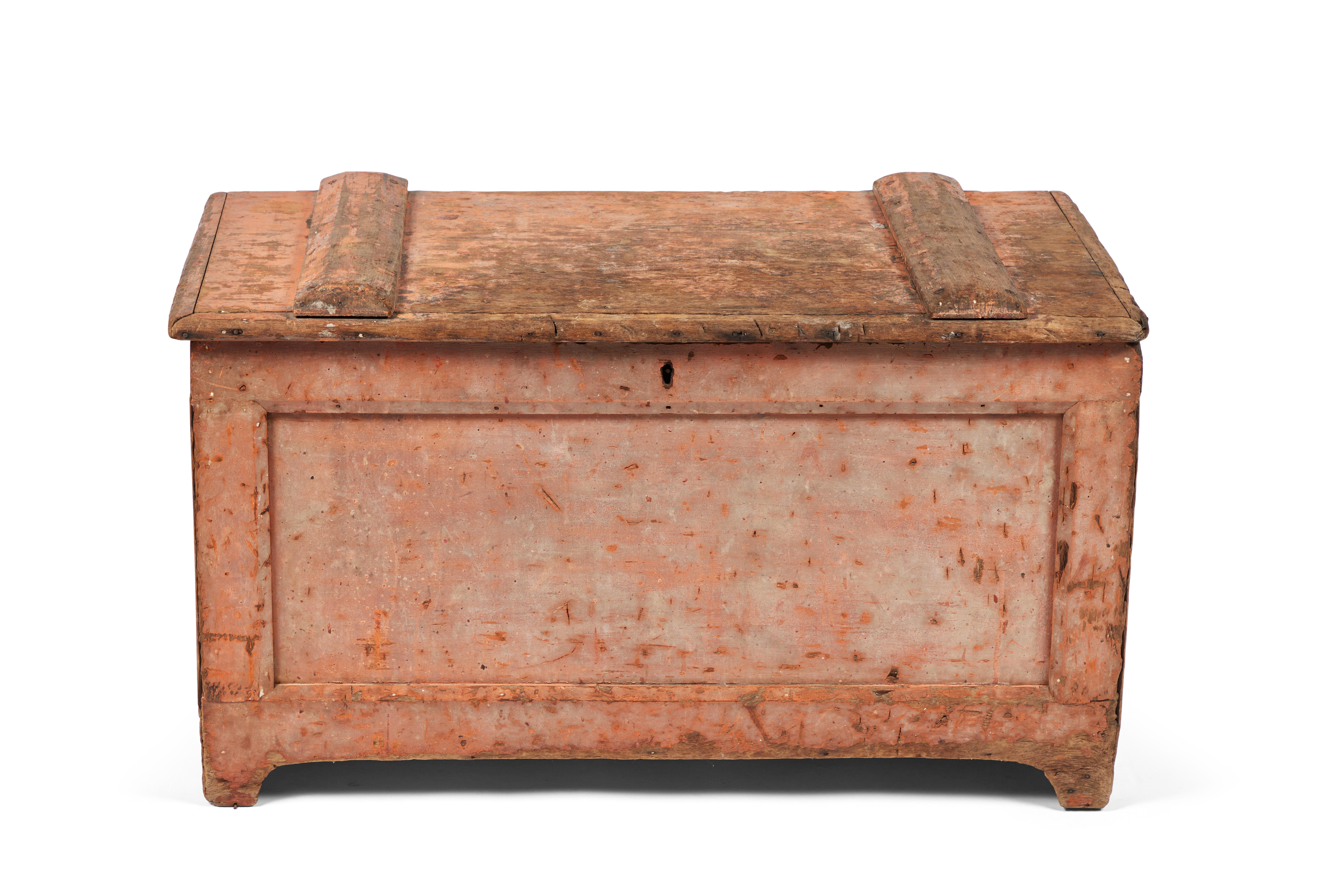 19th Century English Primitive Trunk or Blanket Chest For Sale 1