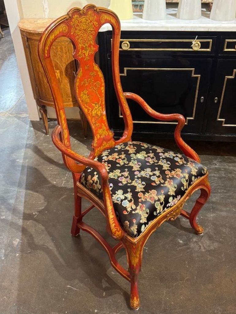 Siglo XIX Sillón inglés Queen Anne Chinoiserie Inglés en venta