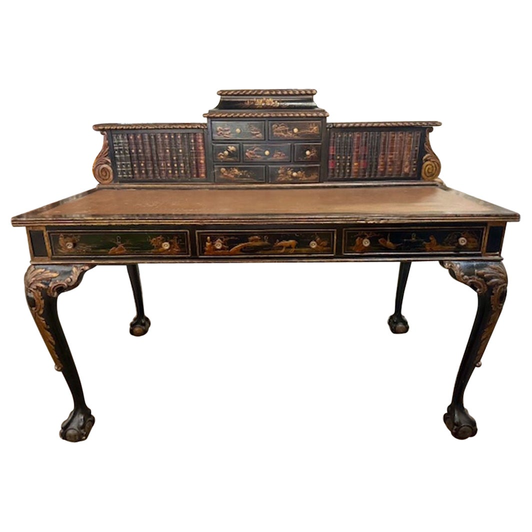 19th Century English Queen Anne Chinoiserie Bureau Flat