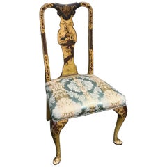 19th Century English Queen Anne Chinoiserie Side Chair