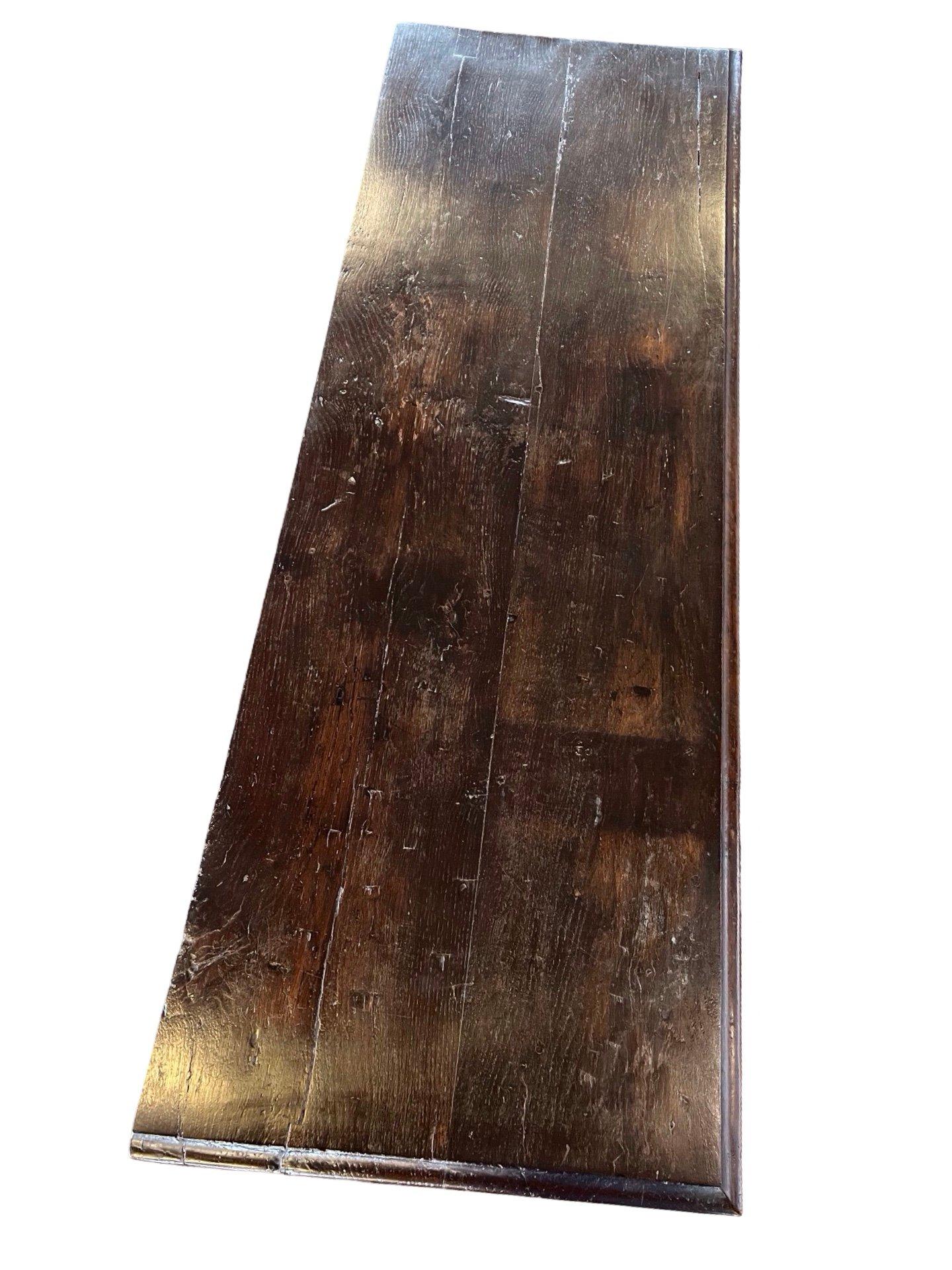 19th Century English Queen Anne Oak Console Table For Sale 1