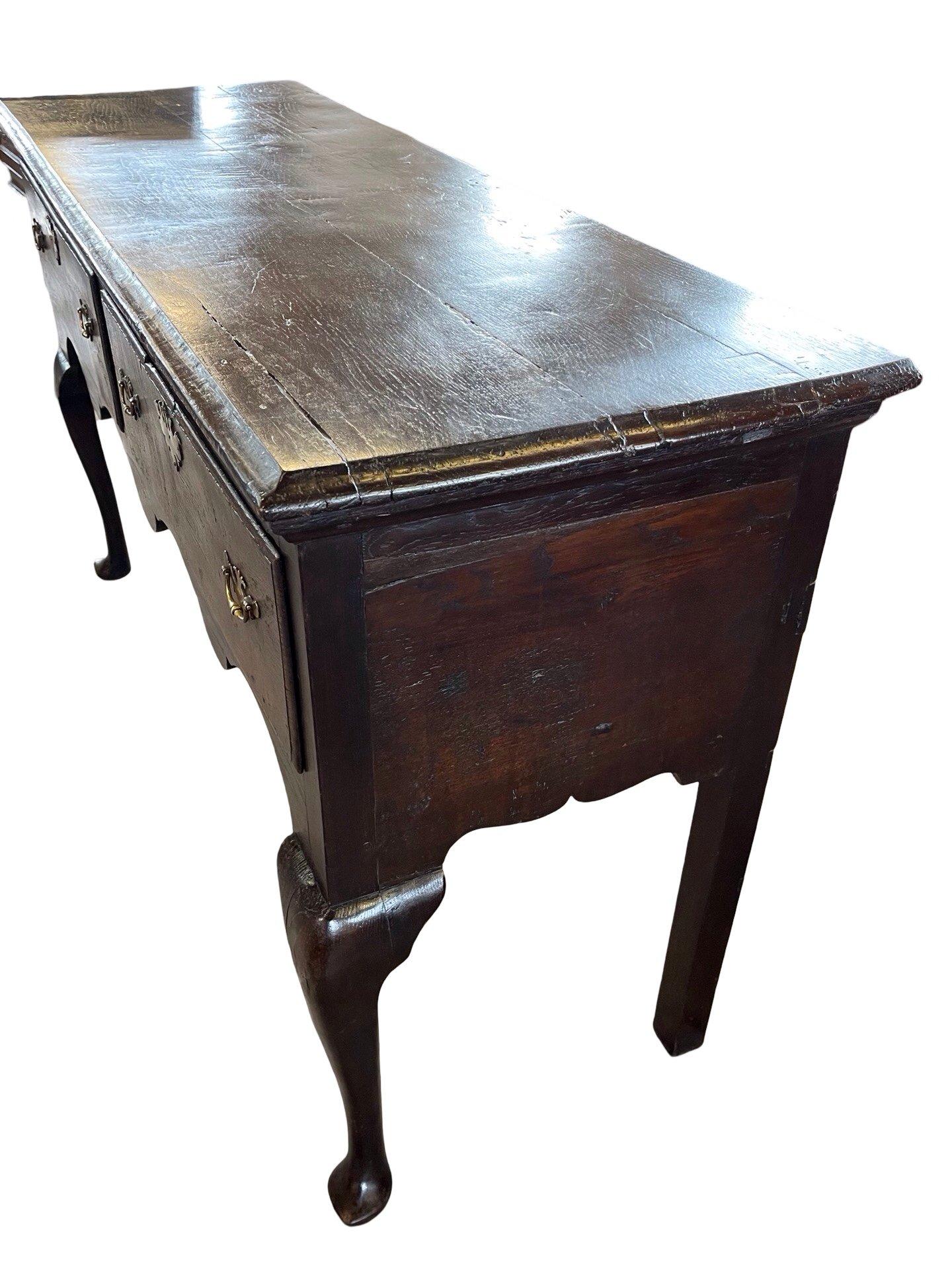 19th Century English Queen Anne Oak Console Table For Sale 3