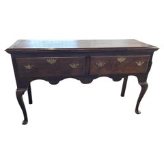 19th Century English Queen Anne Oak Console Table / Sideboard