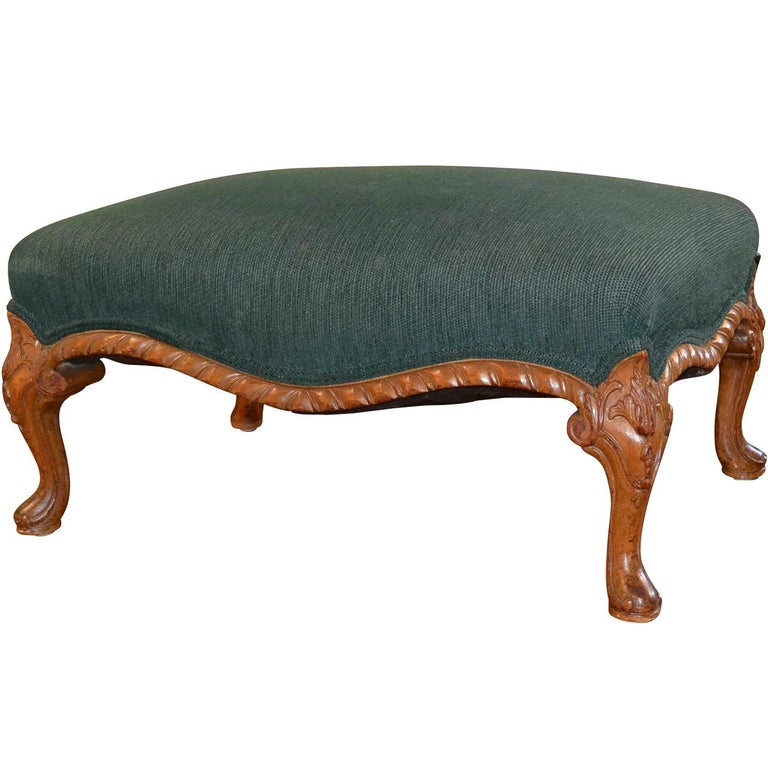 19th Century English Queen Anne Ottoman For Sale at 1stDibs