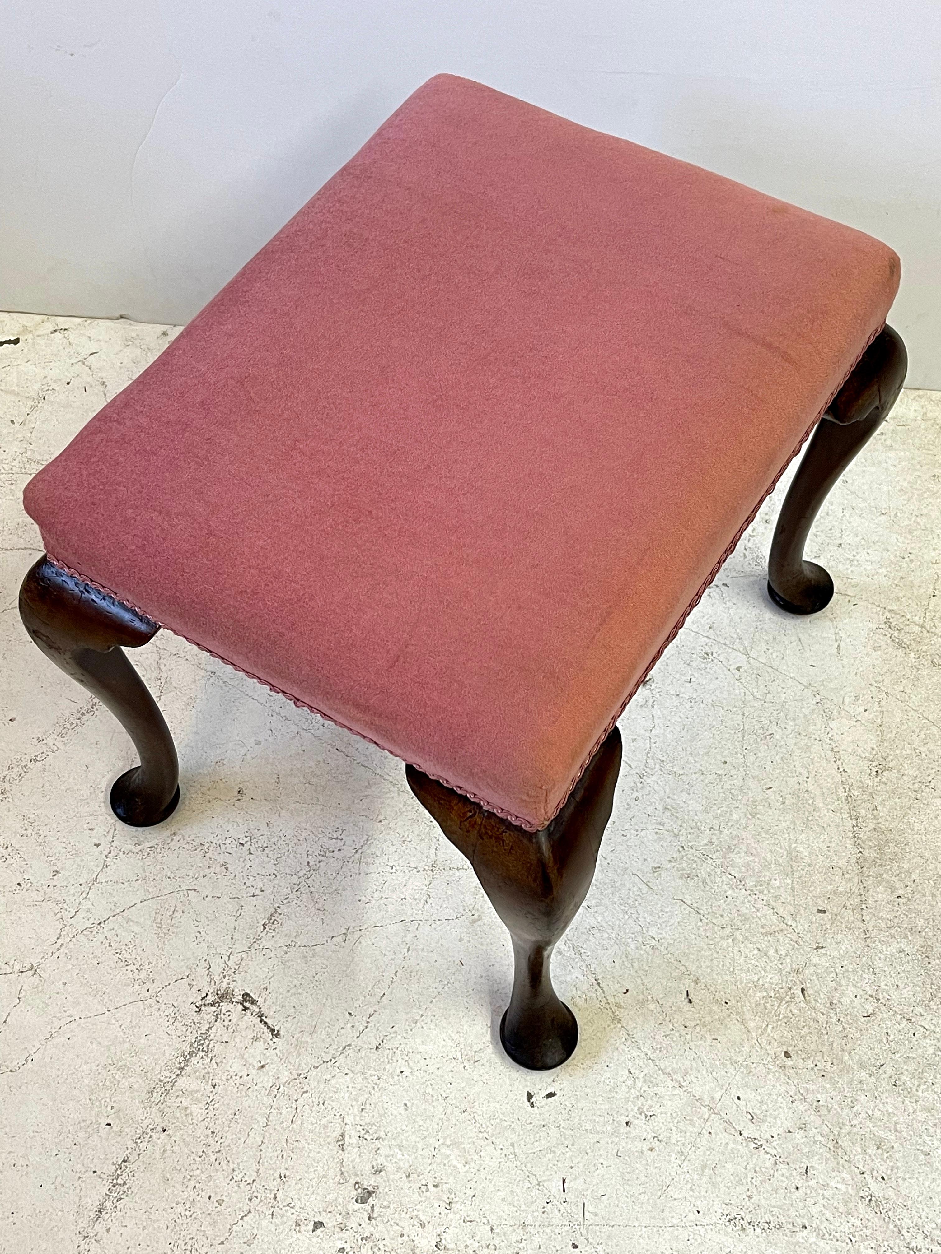 19th Century English Queen Anne Stool of Mahogany 5