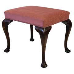 19th Century English Queen Anne Stool of Mahogany