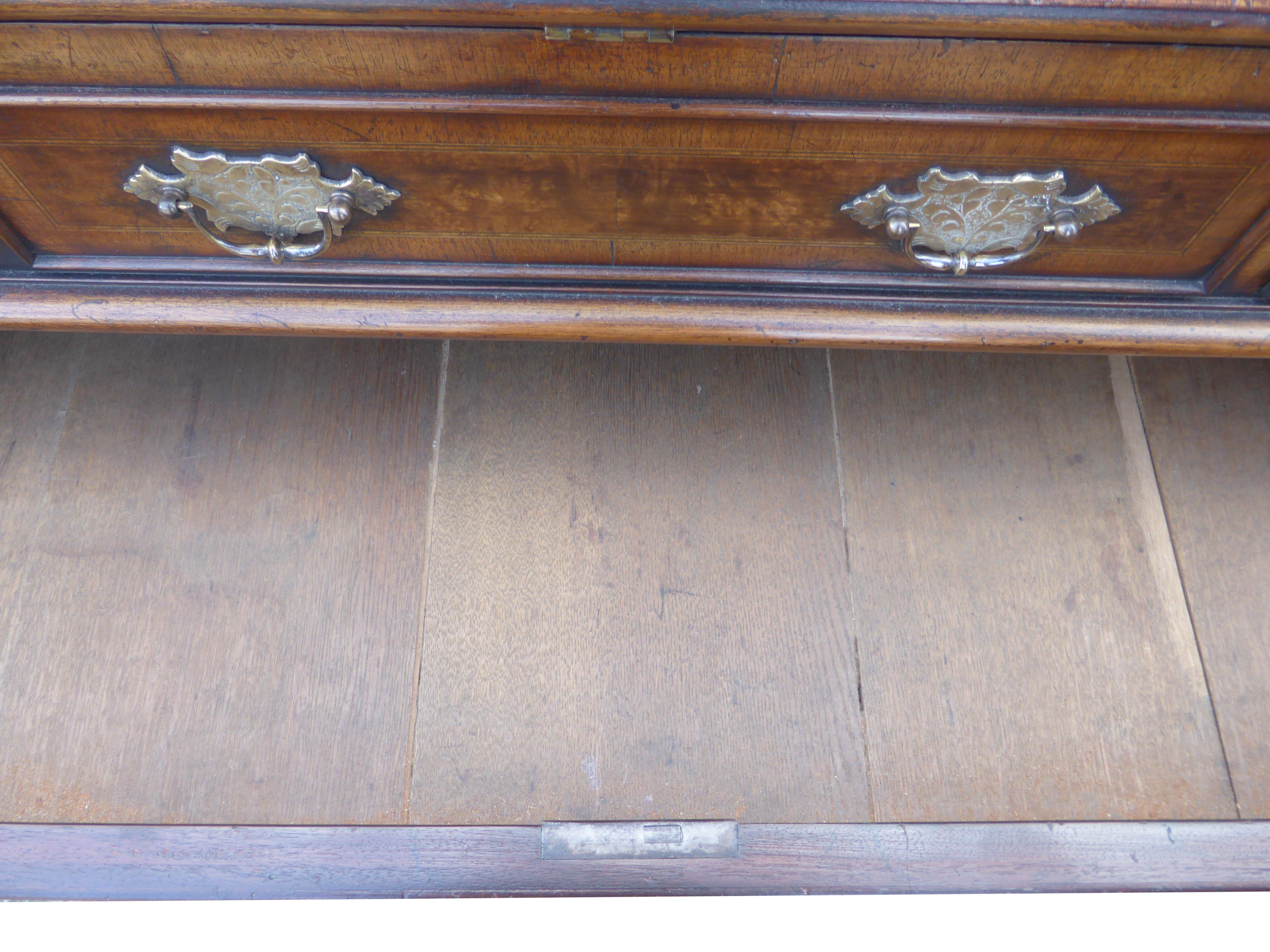 19th Century English Queen Anne Style Burr Walnut Secretary Bookcase For Sale 8