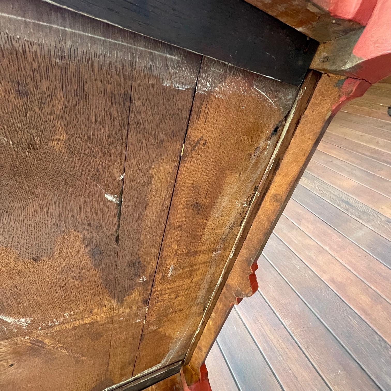 Englischer Queen Anne-Schreibtisch des 19. Jahrhunderts, rot lackiert, Chinoiserie Japaniert im Angebot 9