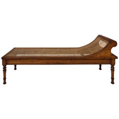 19th Century English Récamière with Caned Seating