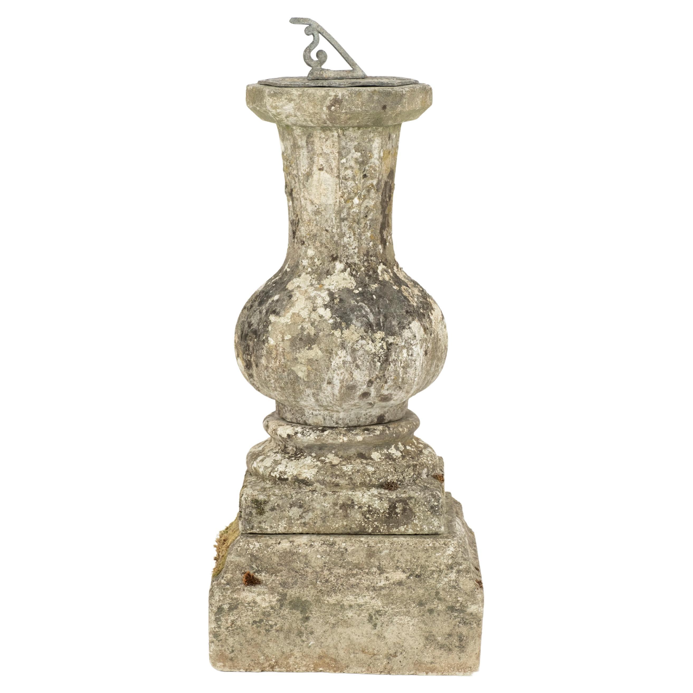 19th Century English Reconstituted Stone Sundial For Sale