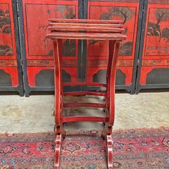 19th Century English Red Lacquered Japanned Nesting Tables