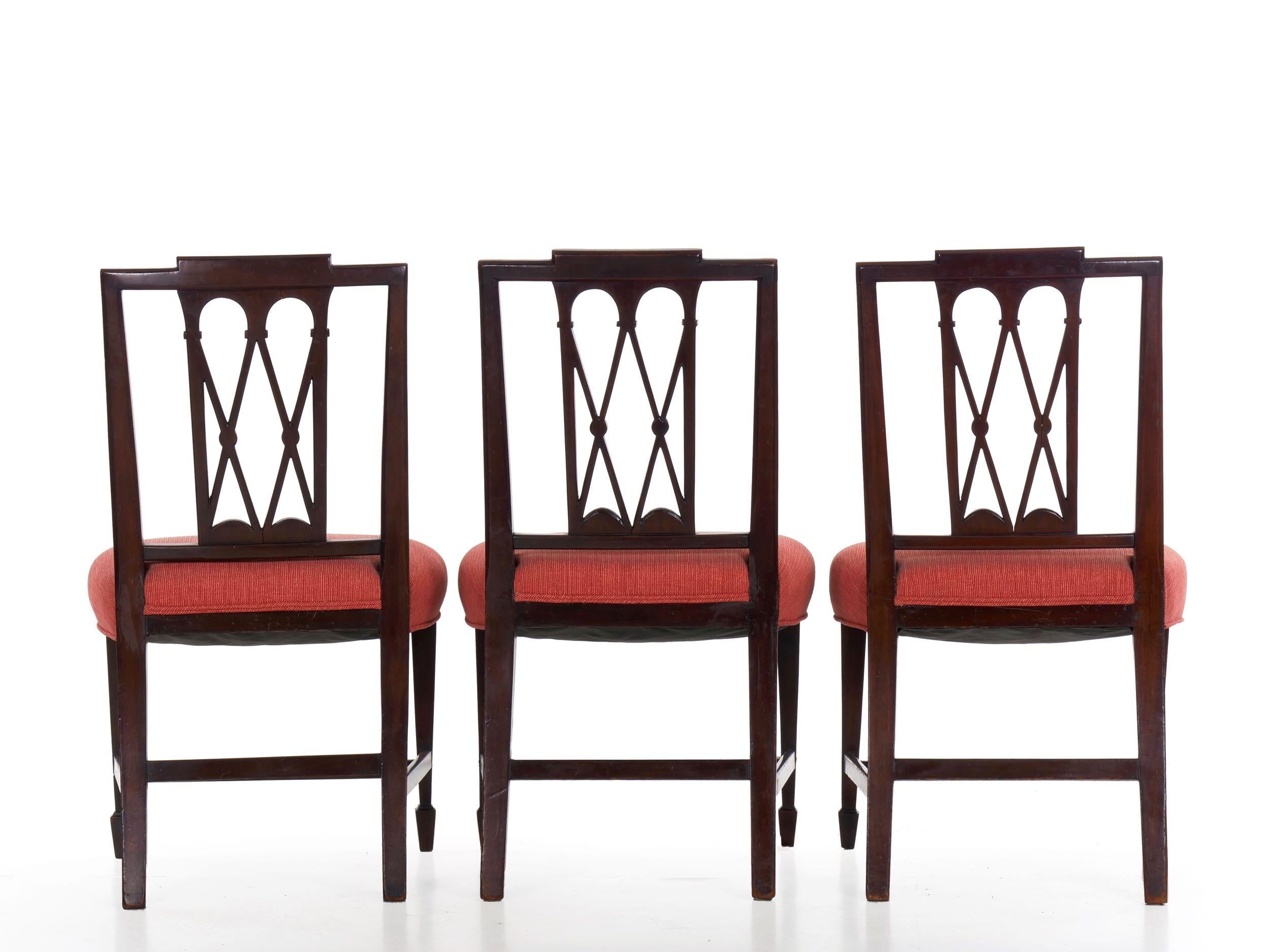 19th Century English Regency Antique Carved Mahogany Dining Chairs, Set of 8 9