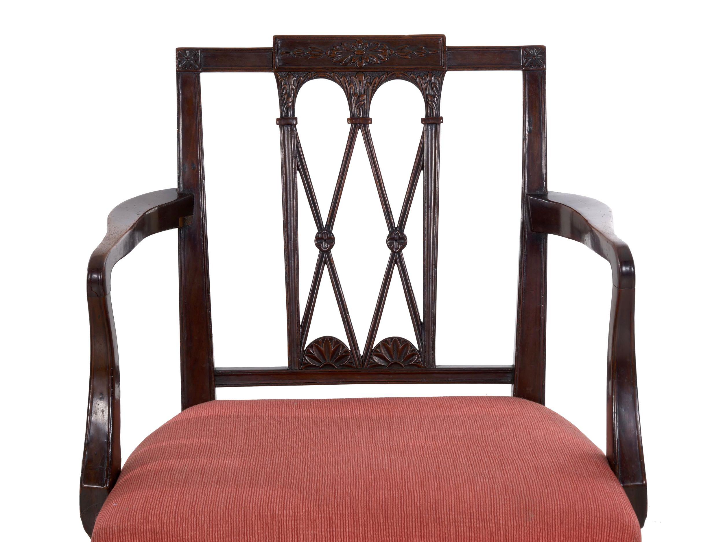 19th Century English Regency Antique Carved Mahogany Dining Chairs, Set of 8 10