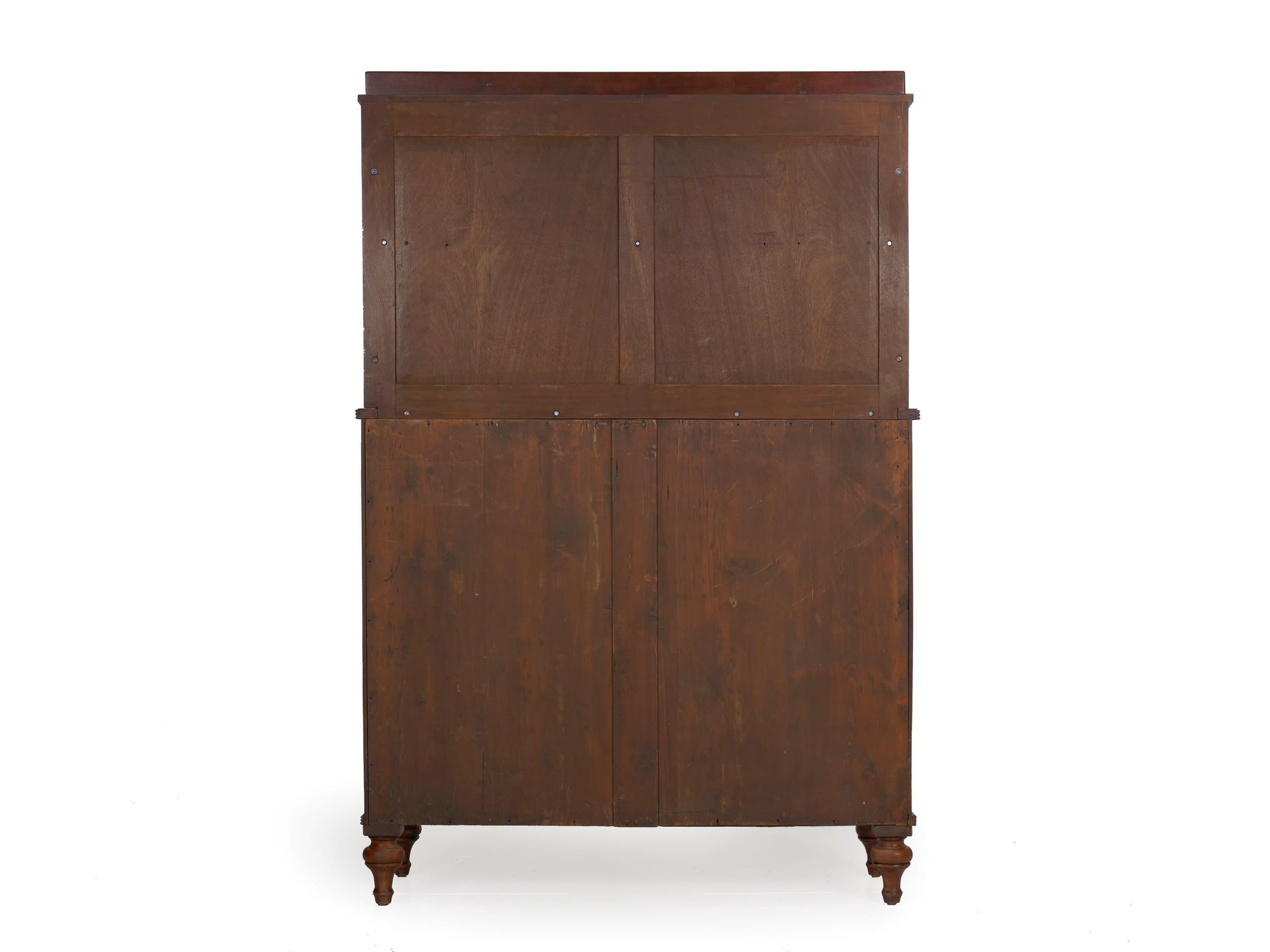19th Century English Regency Antique Mahogany Chiffonier Cabinet with Bookshelf In Good Condition For Sale In Shippensburg, PA