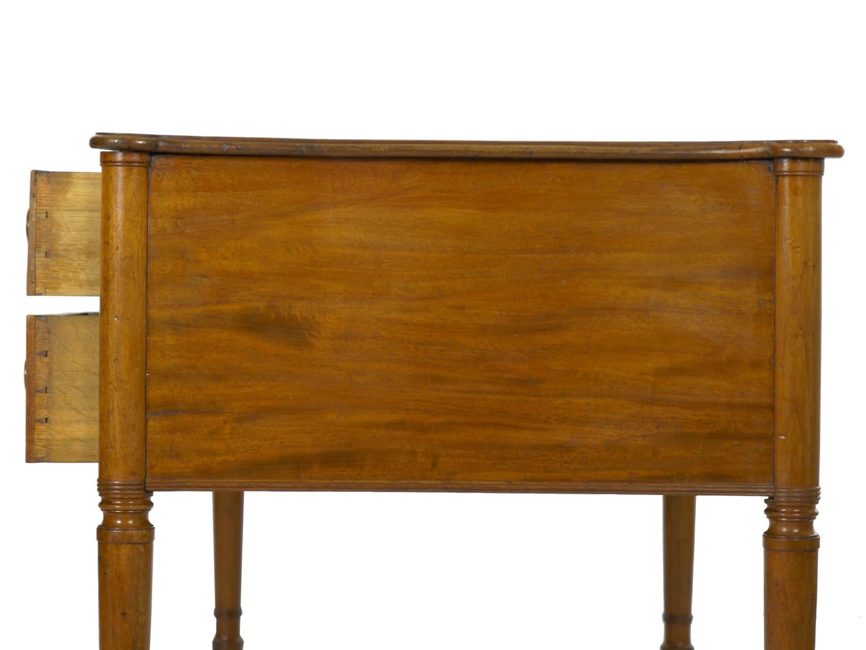 19th Century English Regency Antique Mahogany & Green Leather Writing Desk Table 6