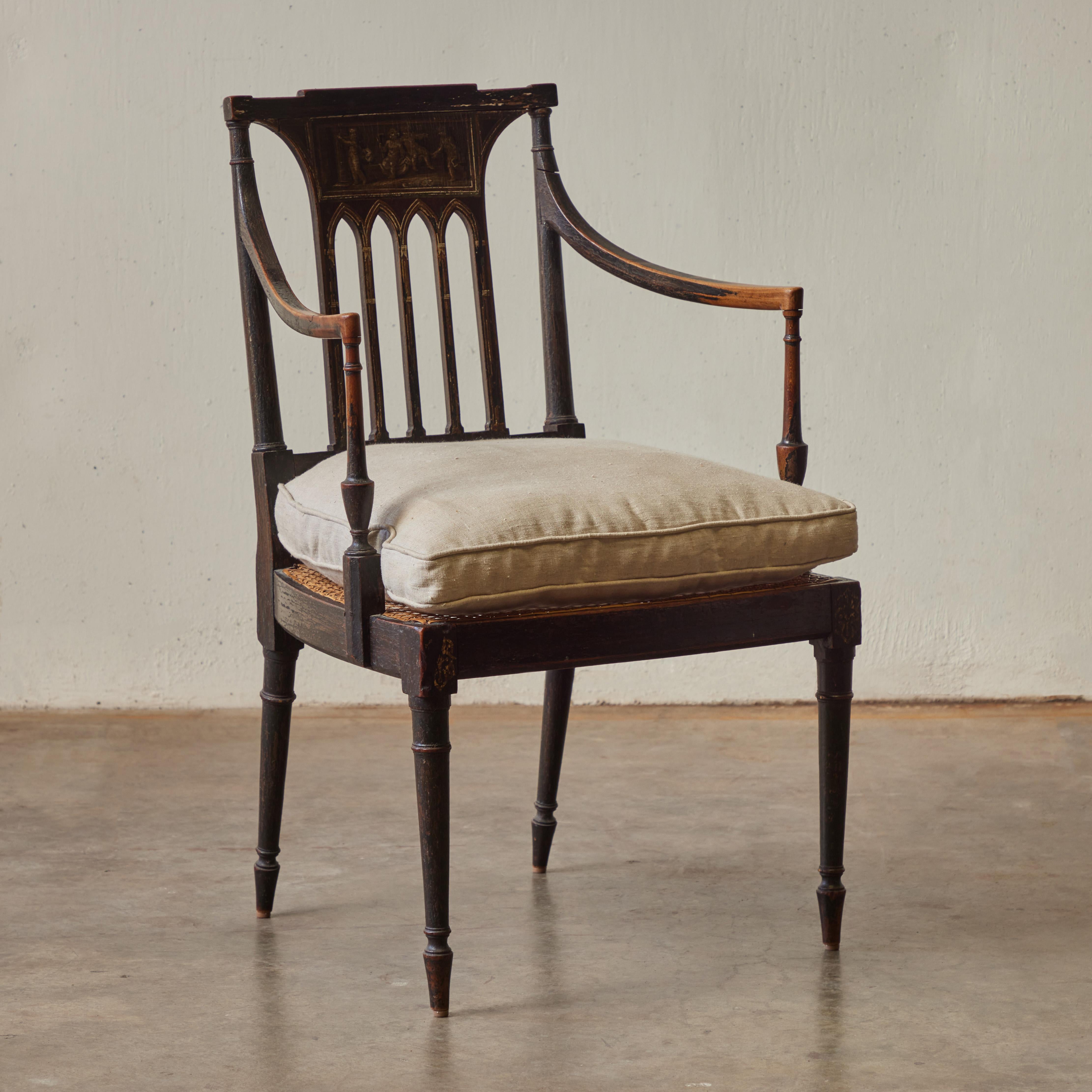 Wood 19th Century English Regency Arm Chair