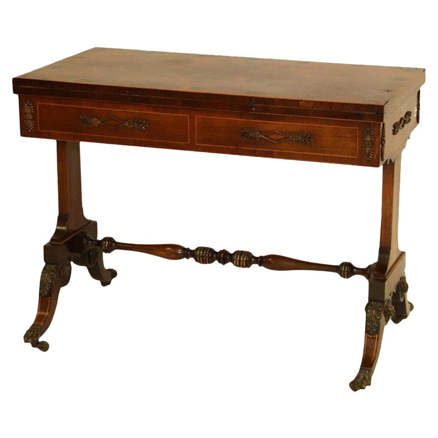 Mesa de backgammon/ajedrez inglesa de la Regencia del siglo XIX