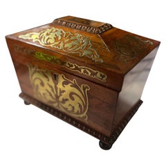 Caddie à thé Boulle de style Régence anglaise du 19ème siècle