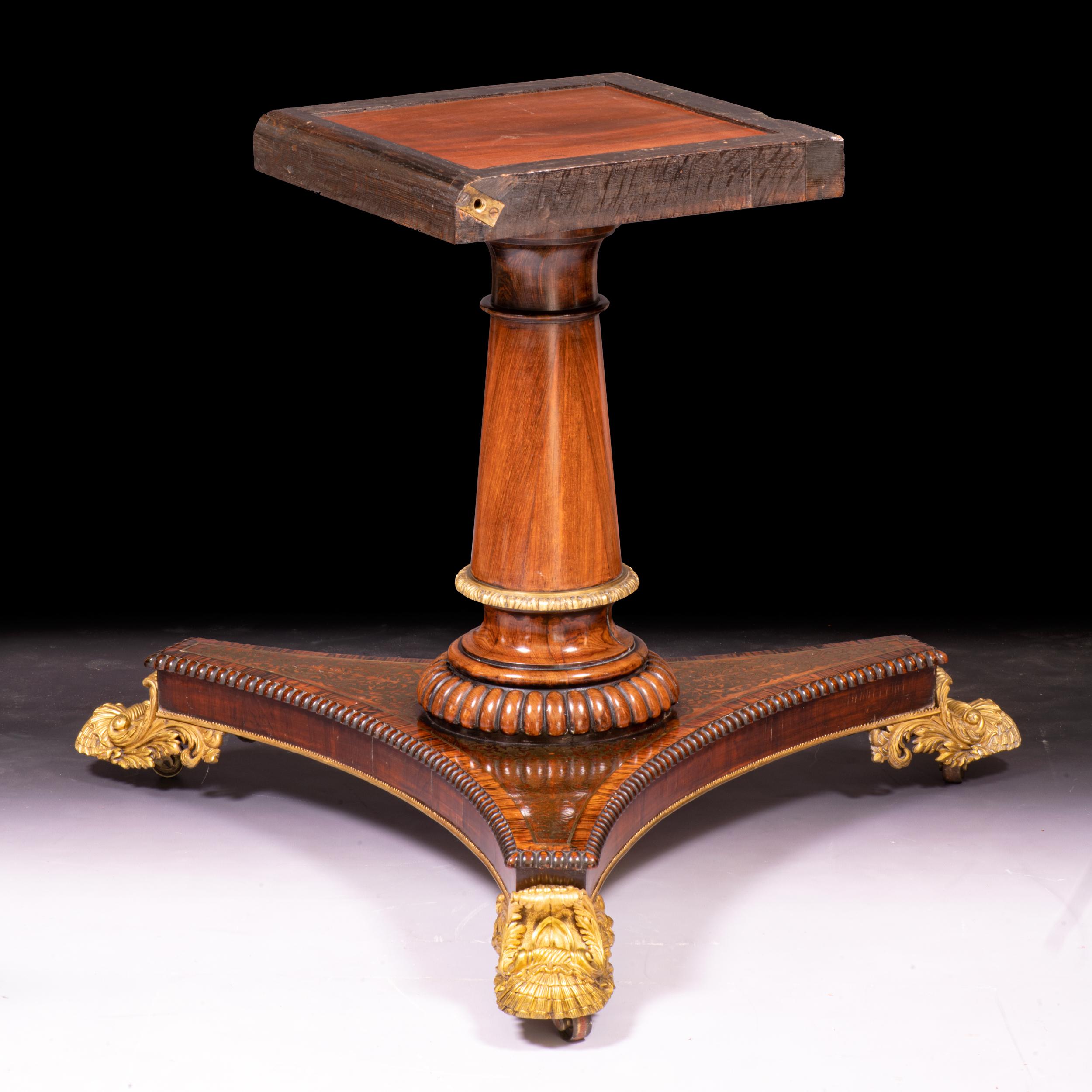19th Century English Regency Brass Inlaid Centre Table For Sale 4