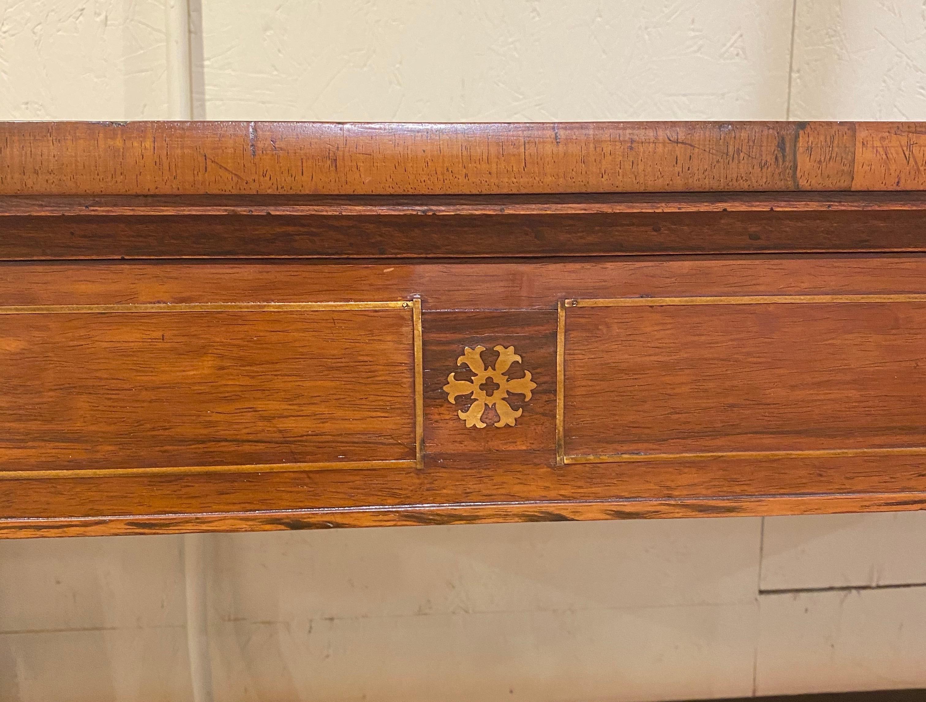 19th Century English Regency Brass Inlaid Rosewood Sideboard For Sale 1