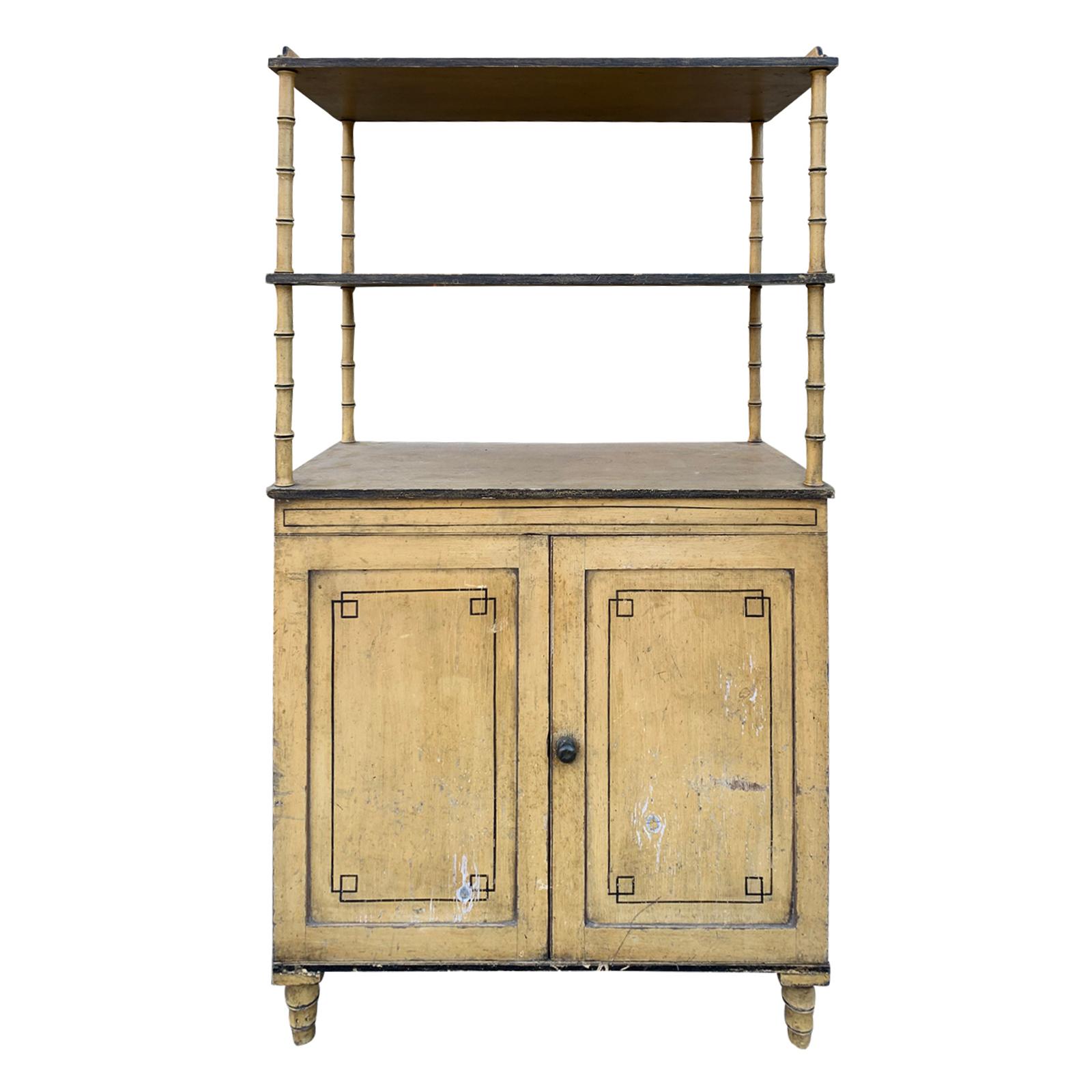 19th Century English Regency Cabinet with Etagere im Angebot