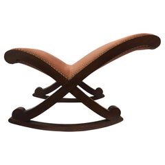 19th Century English Regency Carved Mahogany Rocking Gout Stool