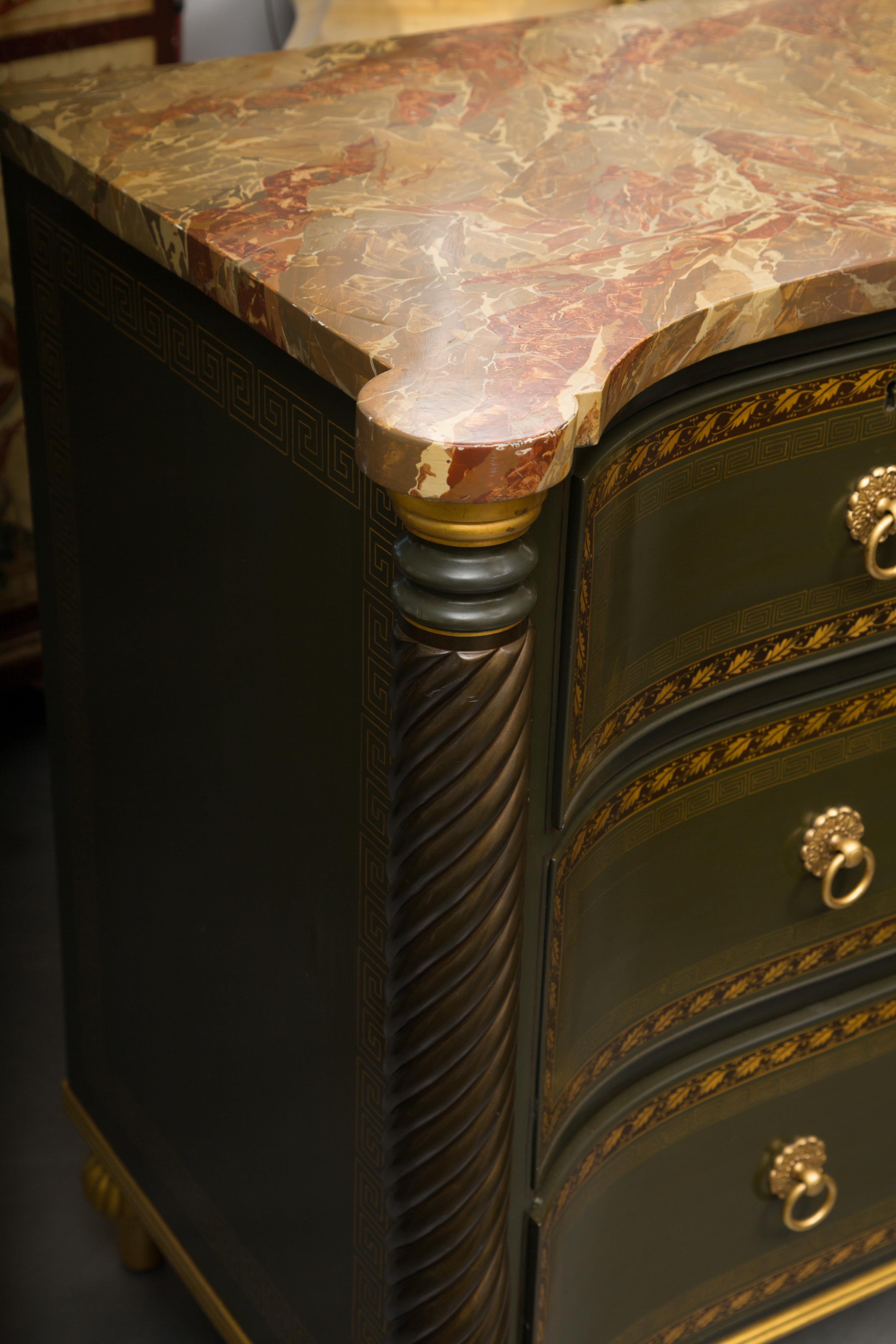 19th Century English Regency Chest of Drawers  Later Custom Painted 6