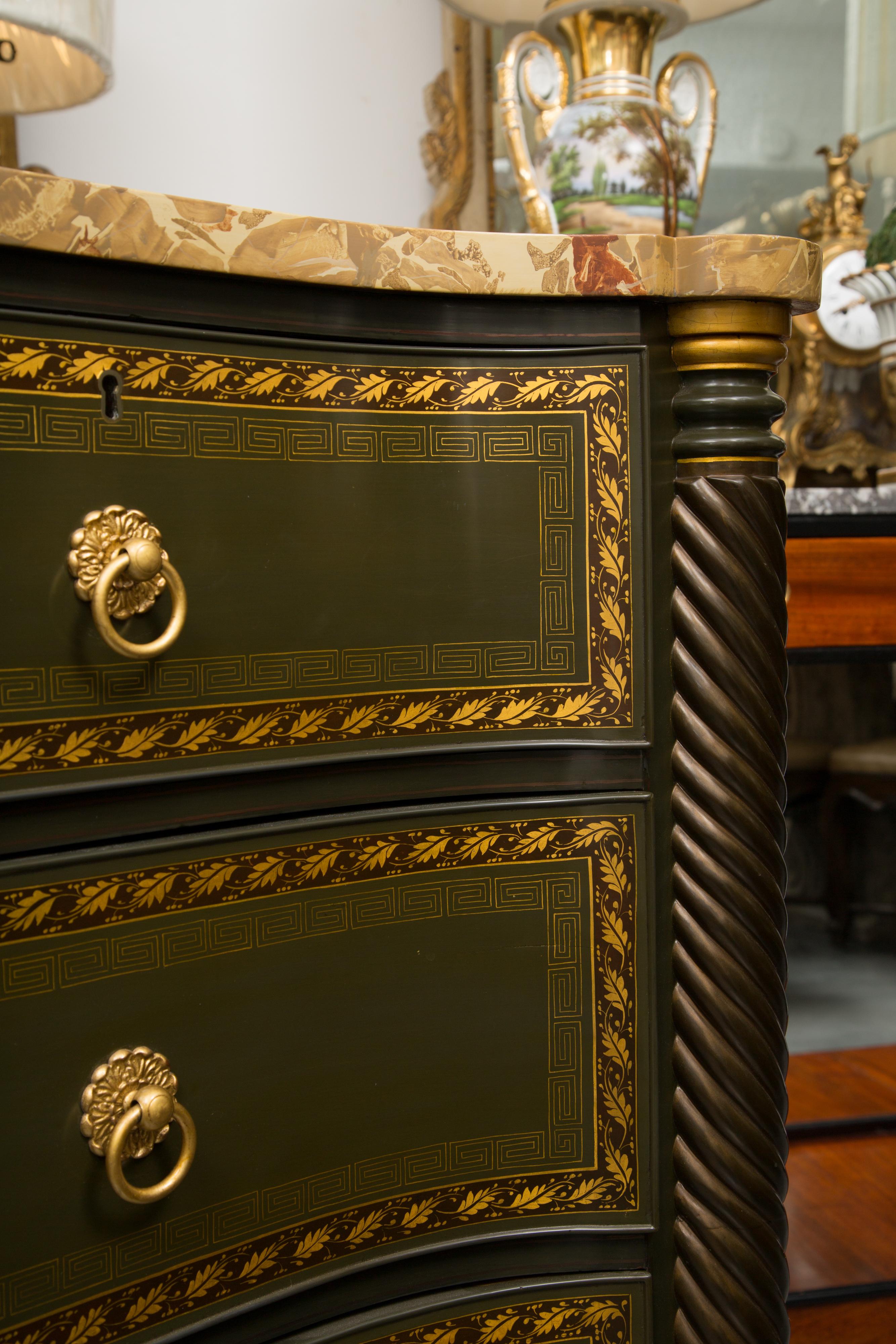 19th Century English Regency Chest of Drawers  Later Custom Painted 1
