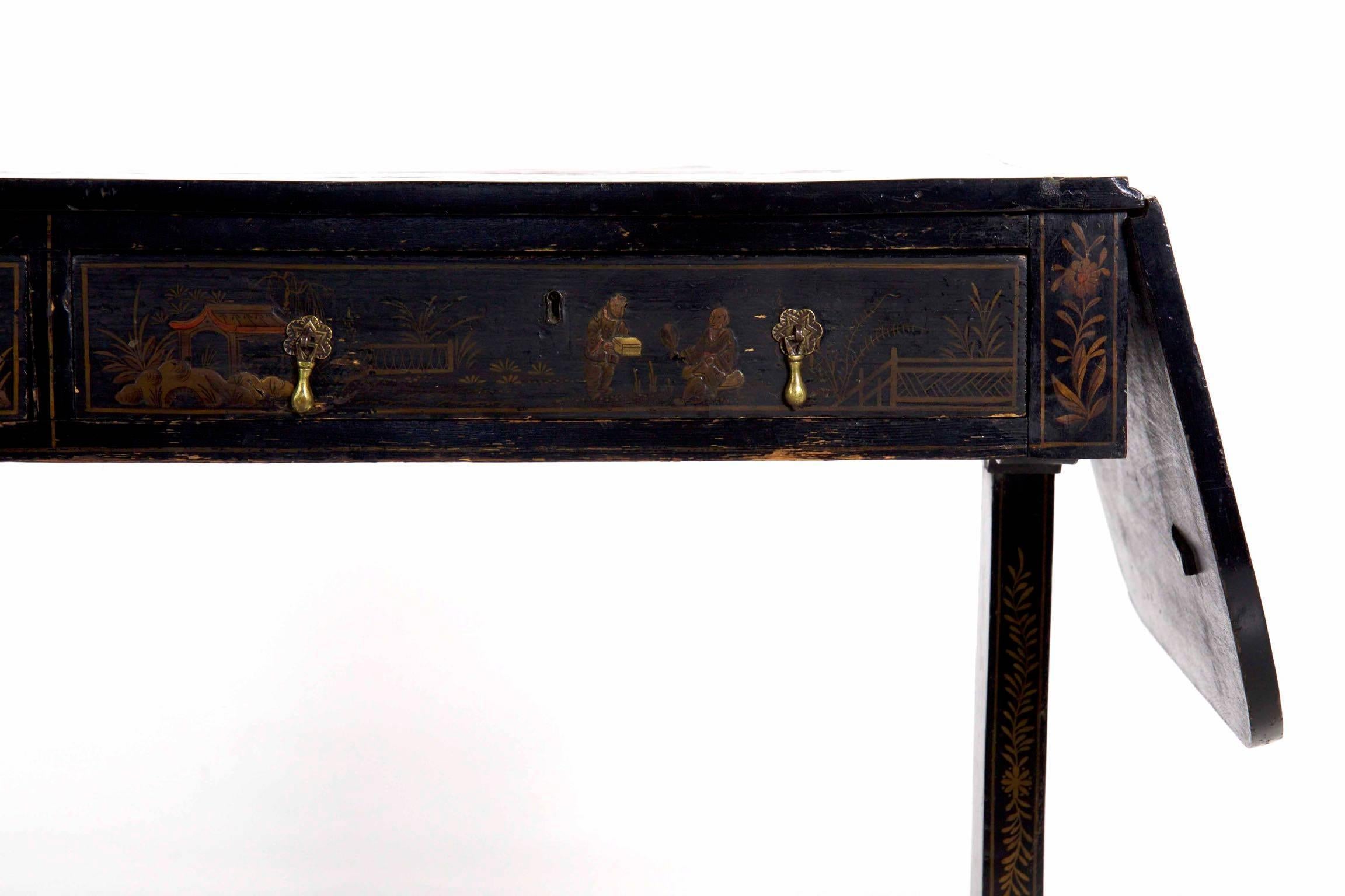 19th Century English Regency Chinoiserie Decorated Sofa Table 6