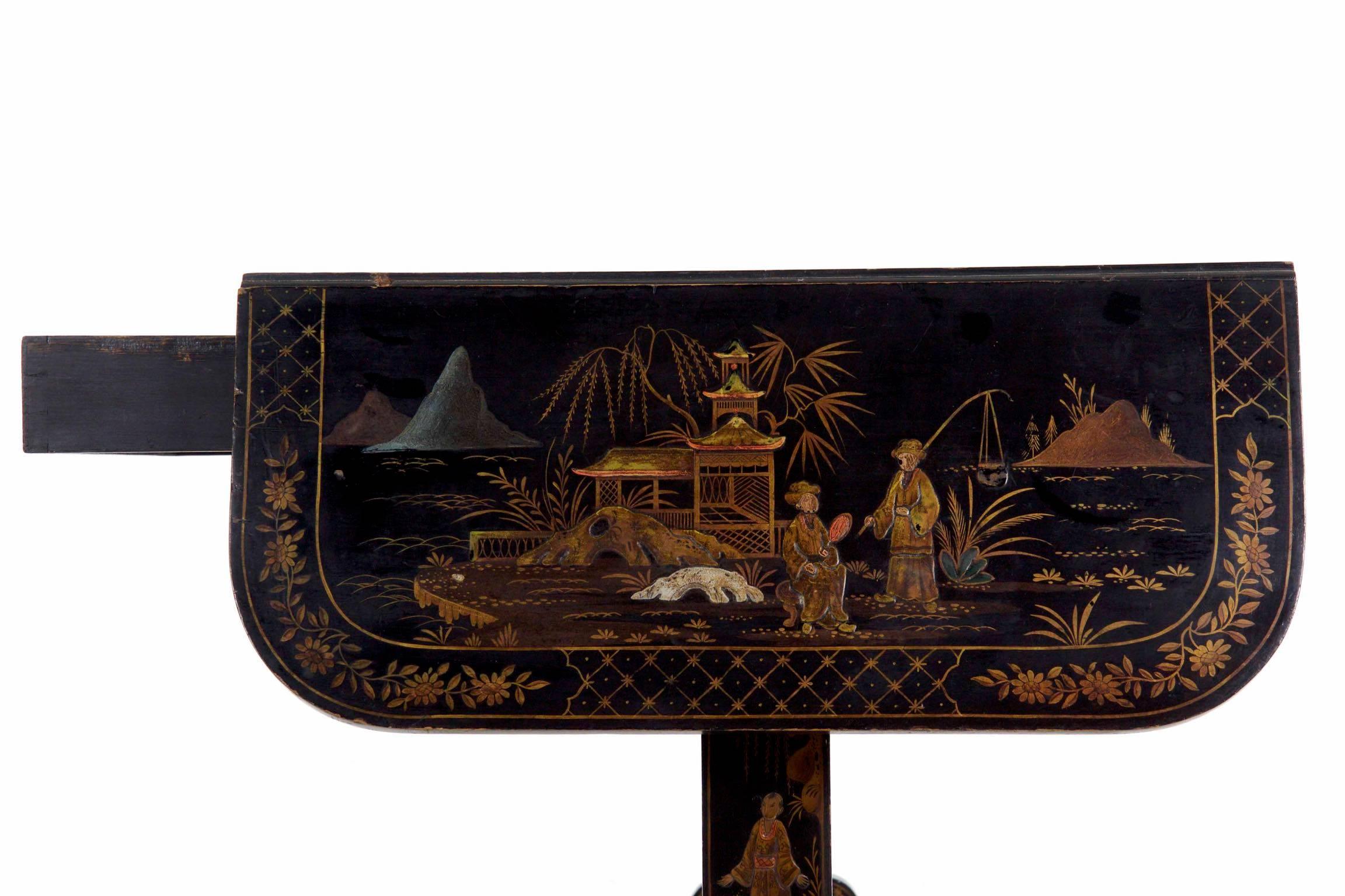 19th Century English Regency Chinoiserie Decorated Sofa Table 10