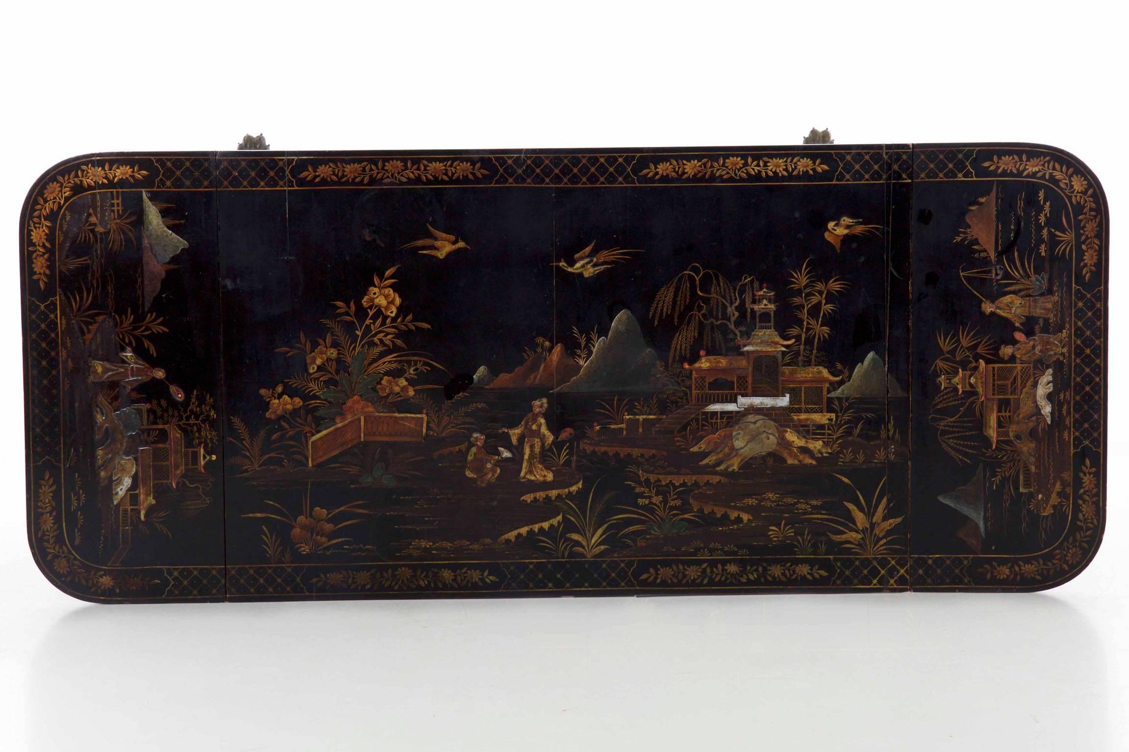 19th Century English Regency Chinoiserie Decorated Sofa Table 4