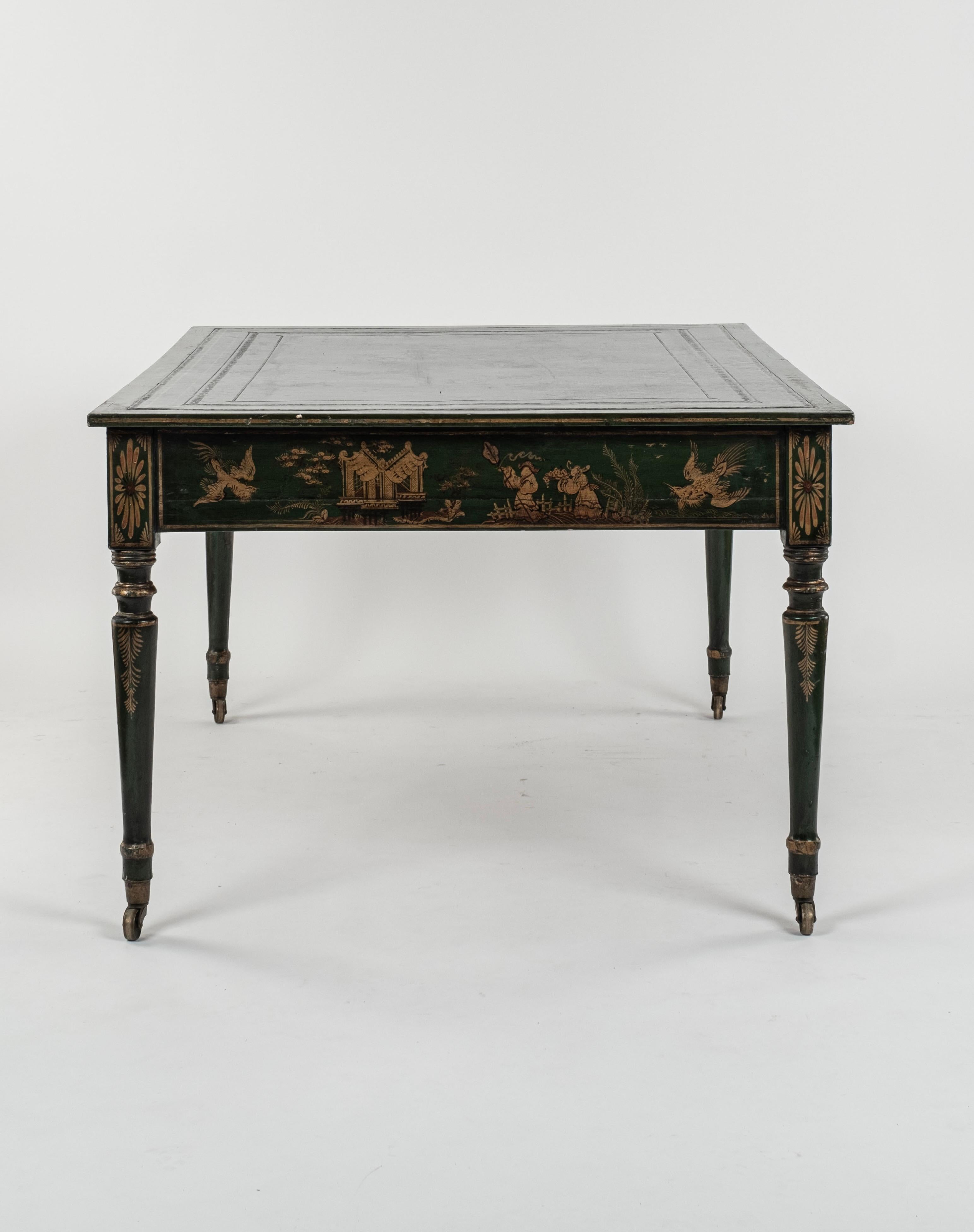 Englischer Regency-Chinoiserie-Bibliotheks-Schreibtisch oder Tisch aus dem 19. Jahrhundert im Angebot 6