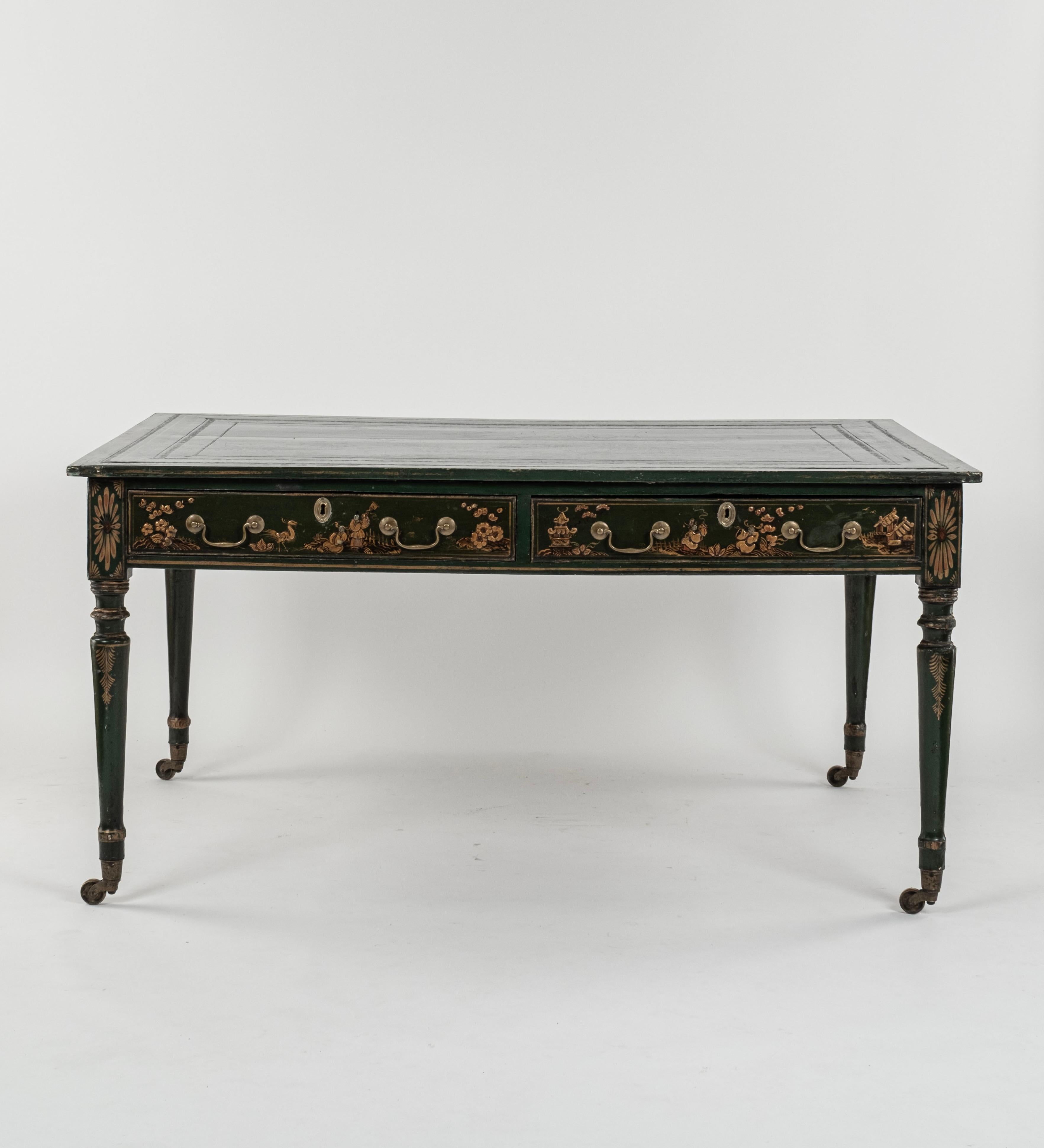 Englischer Regency-Chinoiserie-Bibliotheks-Schreibtisch oder Tisch aus dem 19. Jahrhundert im Angebot 7