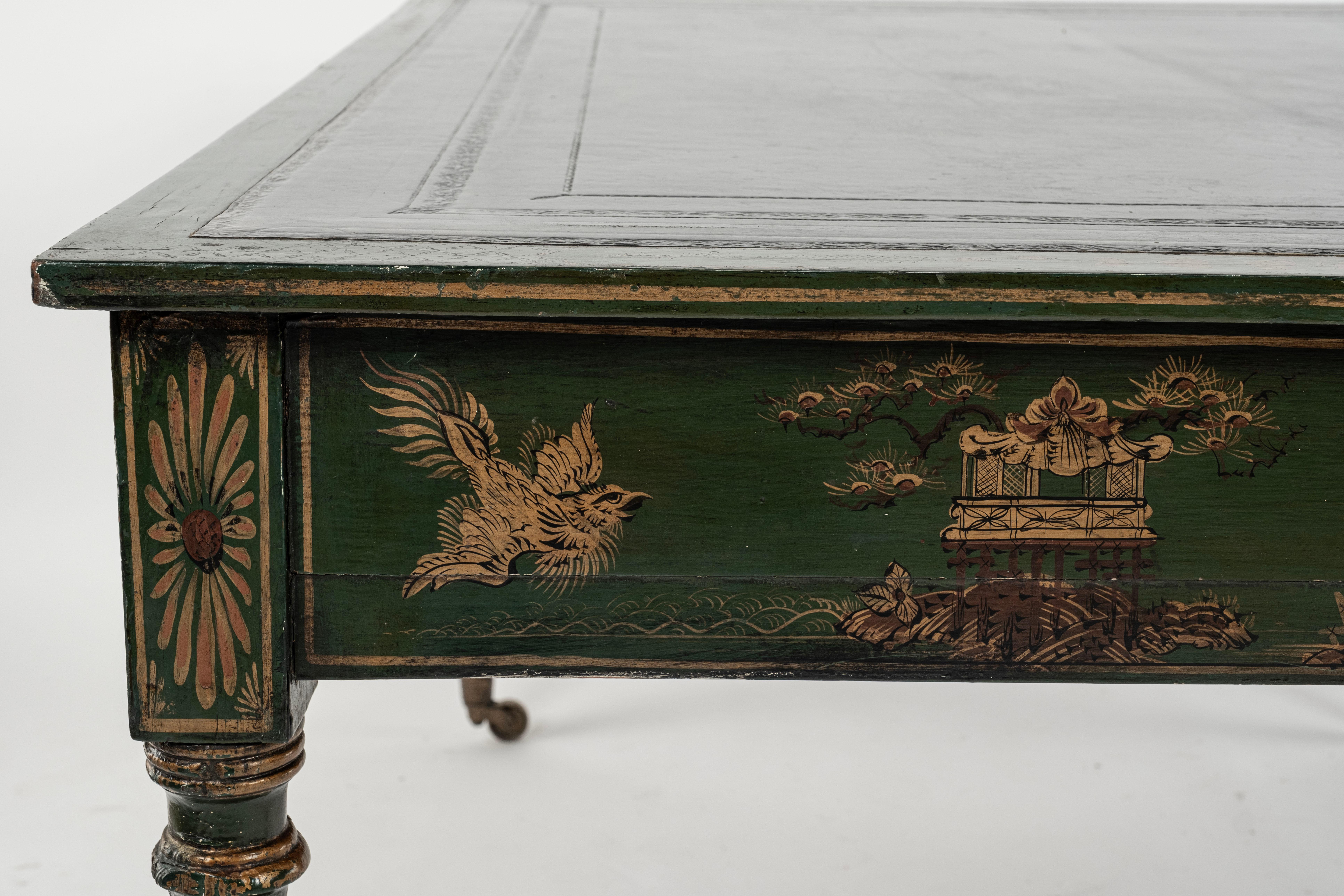 Englischer Regency-Chinoiserie-Bibliotheks-Schreibtisch oder Tisch aus dem 19. Jahrhundert im Angebot 10