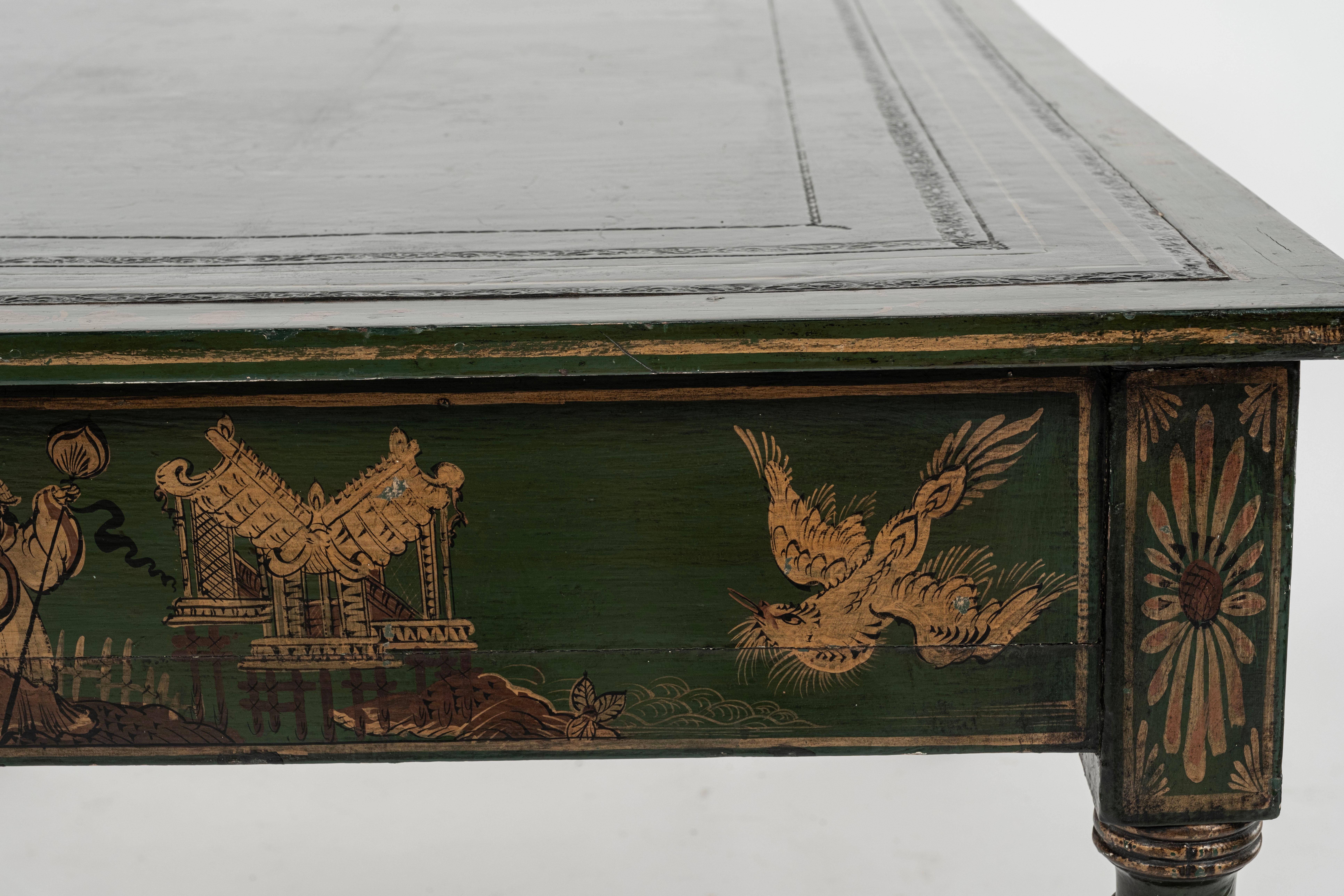 Englischer Regency-Chinoiserie-Bibliotheks-Schreibtisch oder Tisch aus dem 19. Jahrhundert im Angebot 11