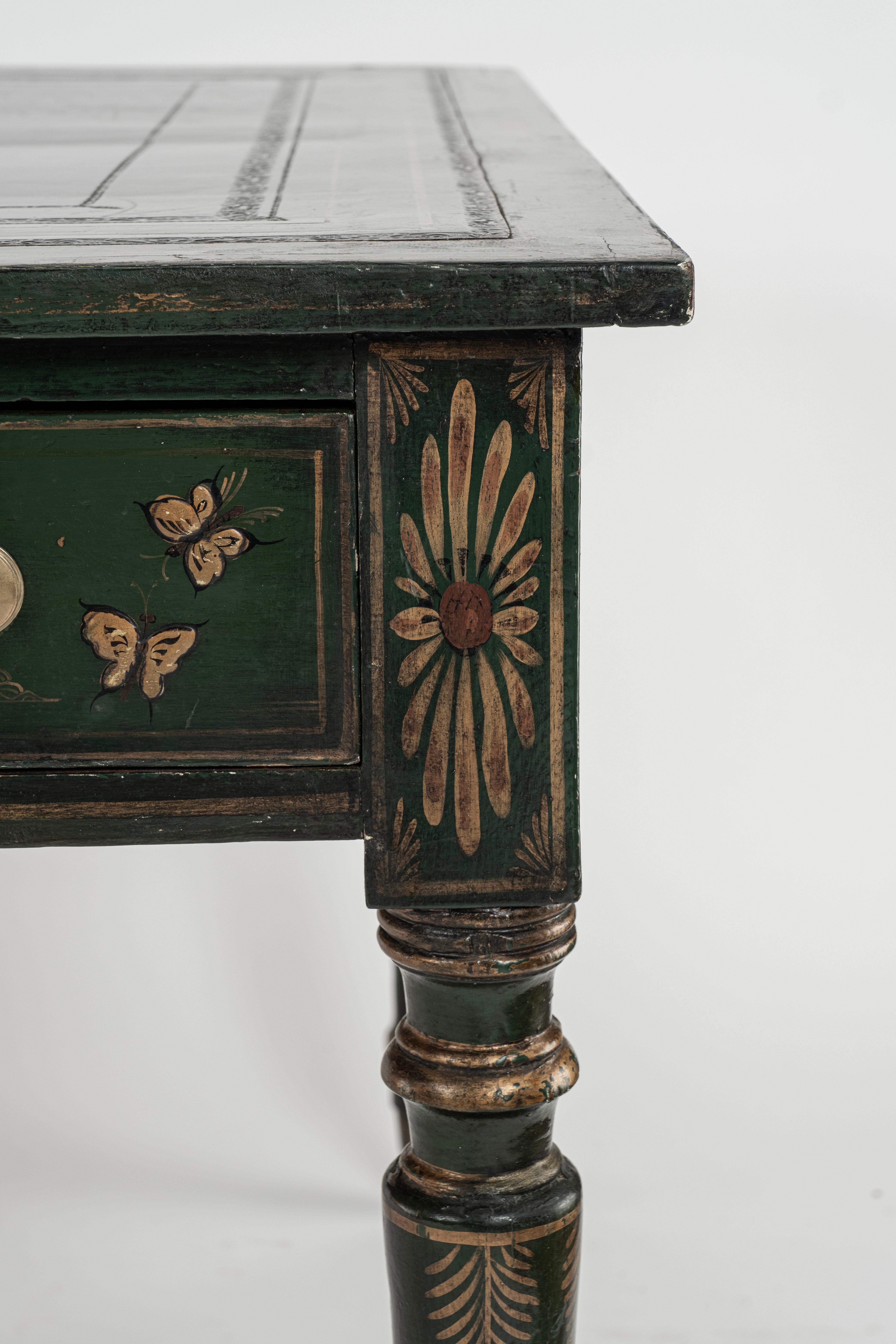 Englischer Regency-Chinoiserie-Bibliotheks-Schreibtisch oder Tisch aus dem 19. Jahrhundert im Angebot 1