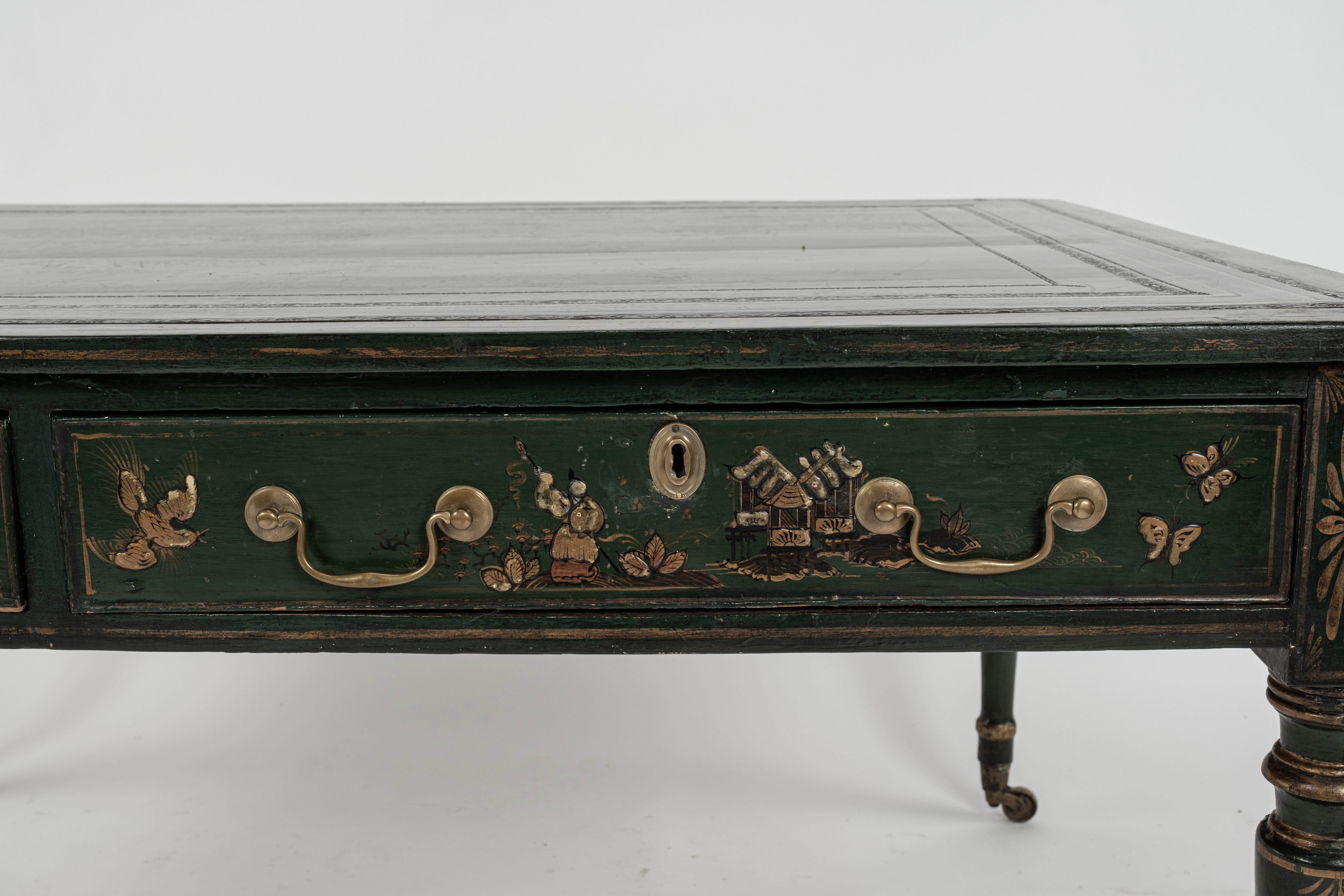 Englischer Regency-Chinoiserie-Bibliotheks-Schreibtisch oder Tisch aus dem 19. Jahrhundert im Angebot 4