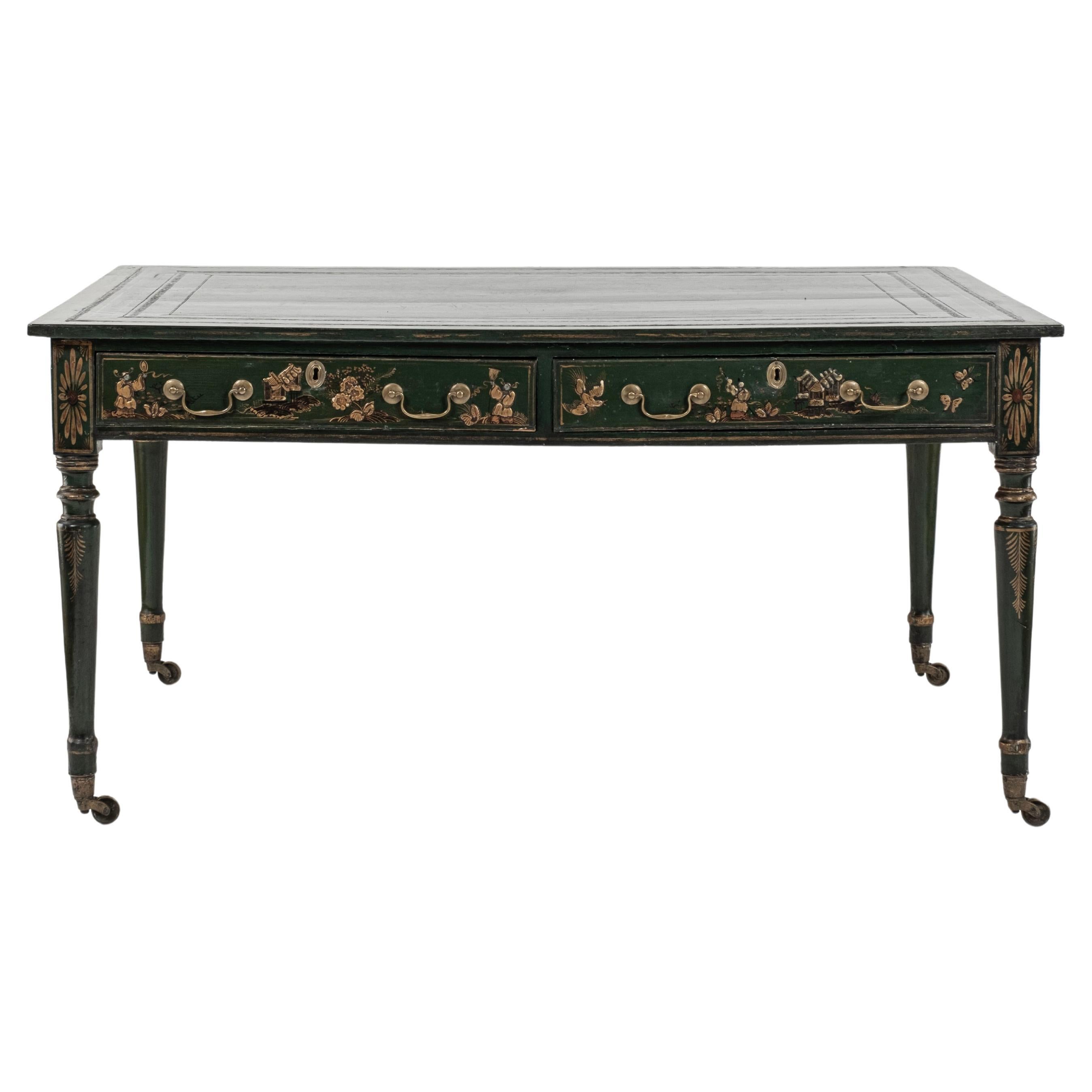 19th Century English Regency Chinoiserie Library Desk or Table
