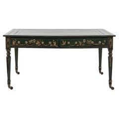 Escritorio o Mesa de Biblioteca de Chinoiserie de la Regencia Inglesa del Siglo XIX