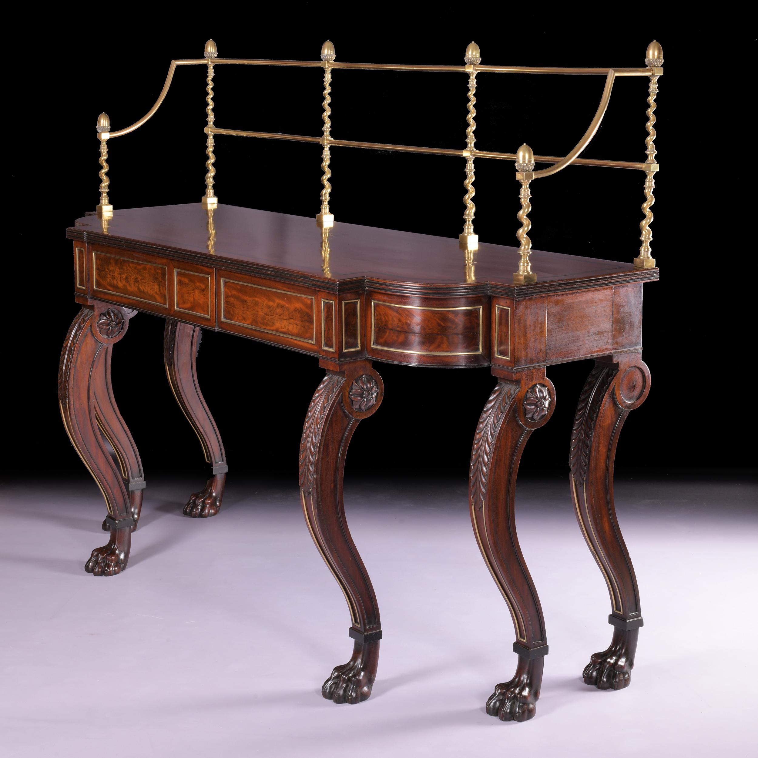 19th Century English Regency Console/Serving Table in the Manner of George Smith For Sale 1