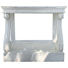19th Century English Regency Custom Painted Console, Marble Top, circa 1860