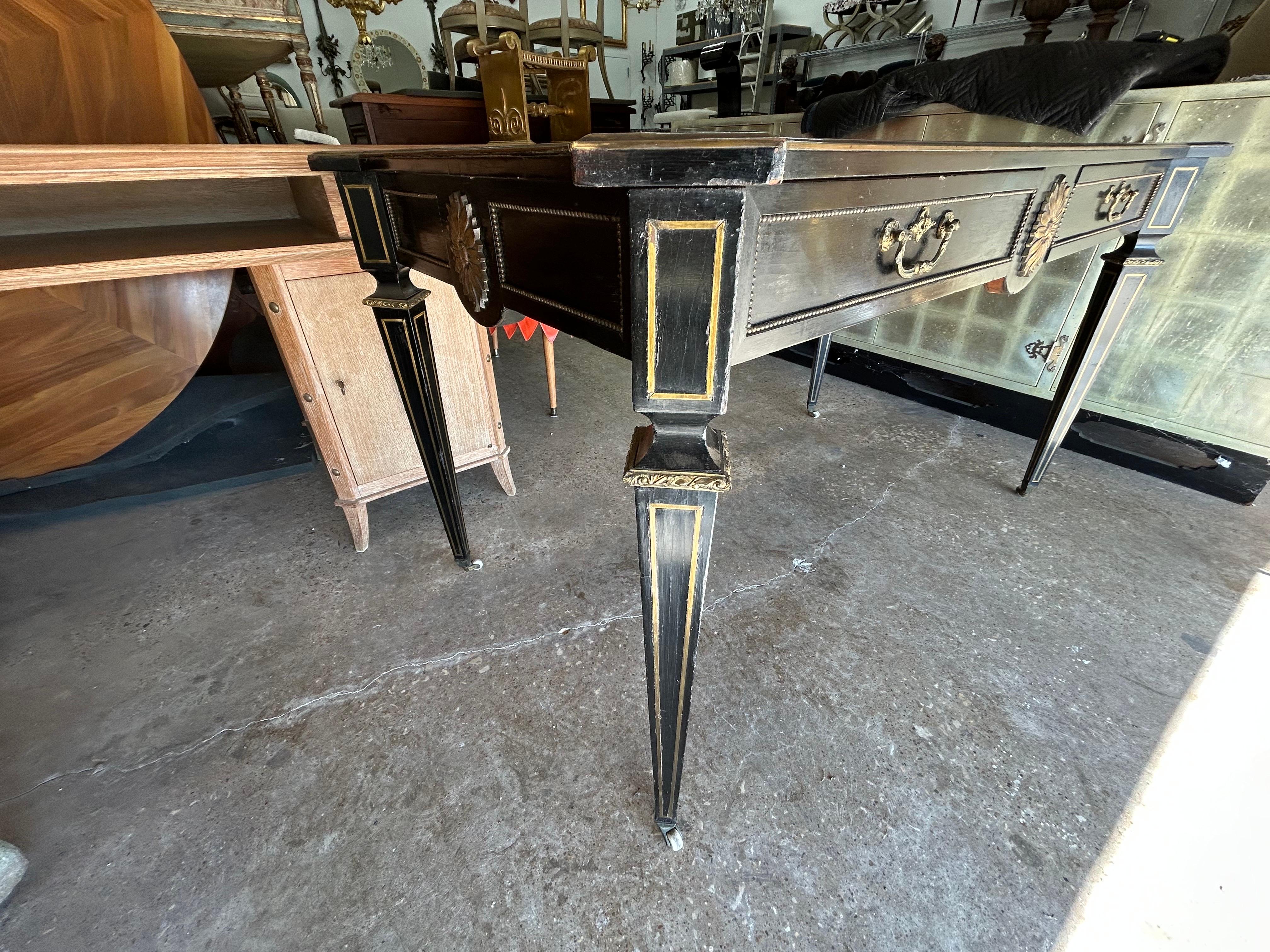 19th Century English Regency Ebonized Desk For Sale 2