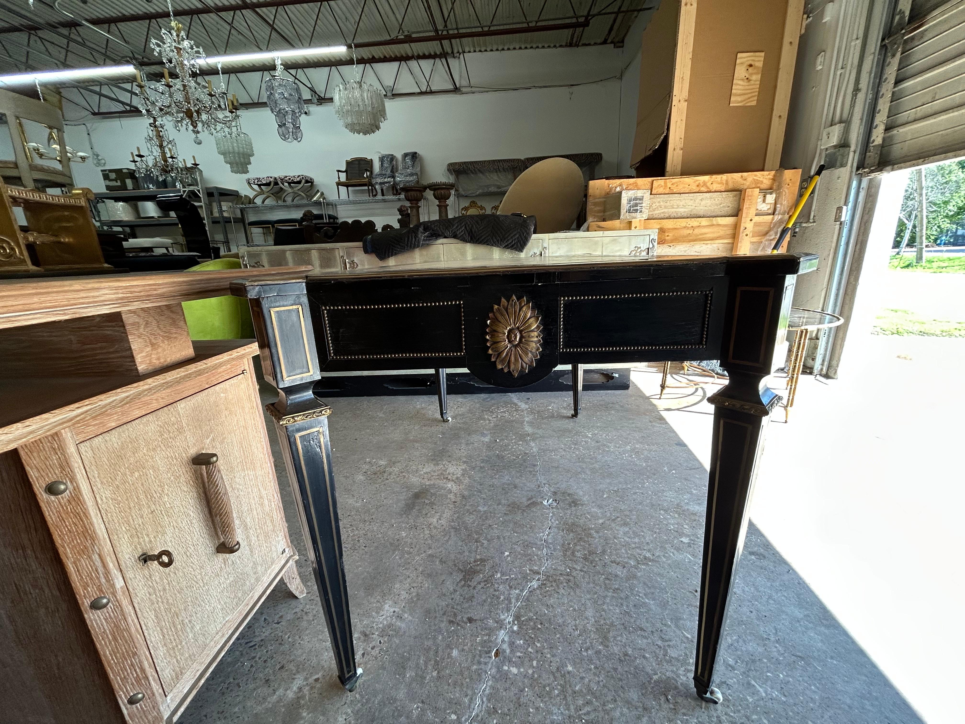 19th Century English Regency Ebonized Desk For Sale 3